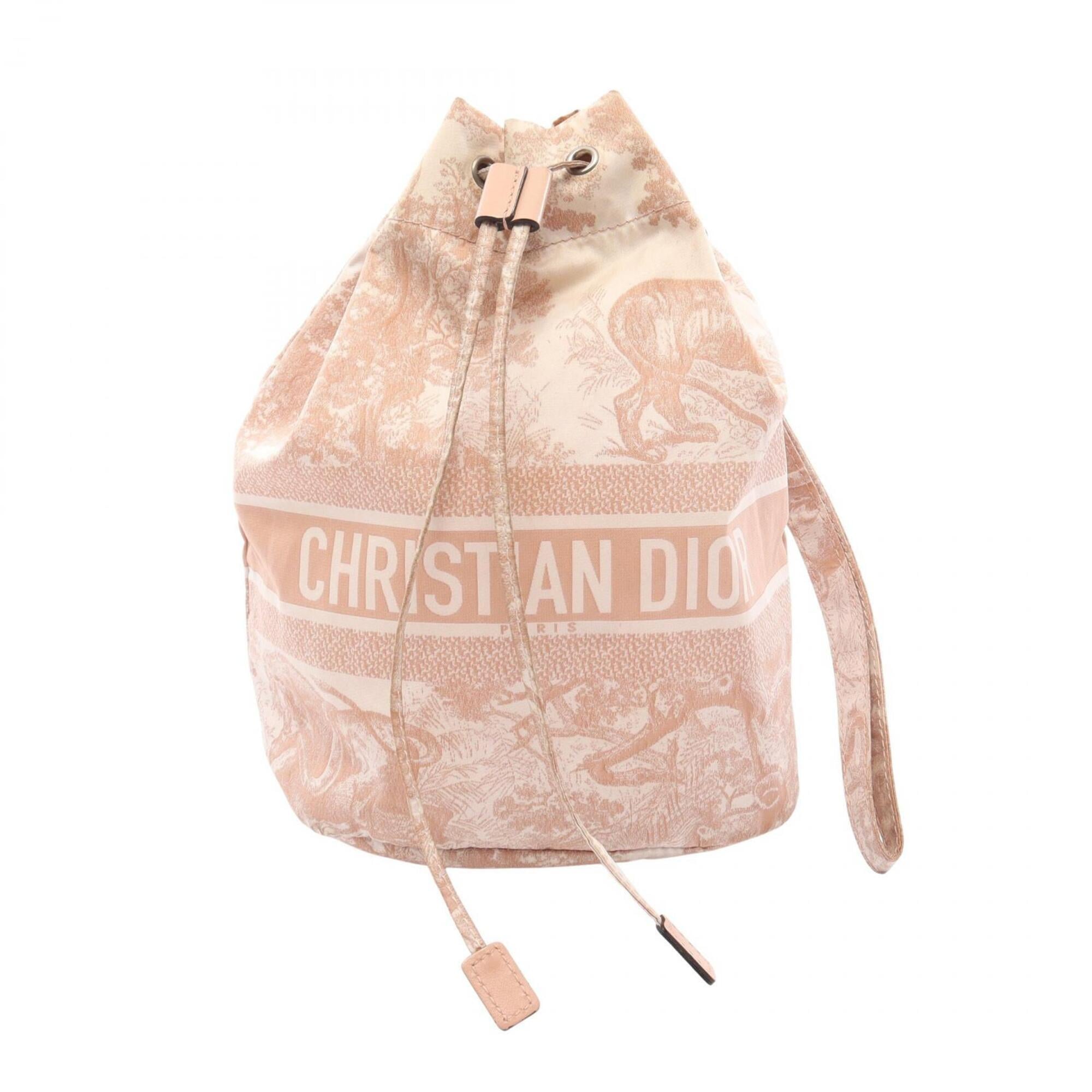 Christian Dior Pink White Nylon Leather Handbag (Pre-Owned)
