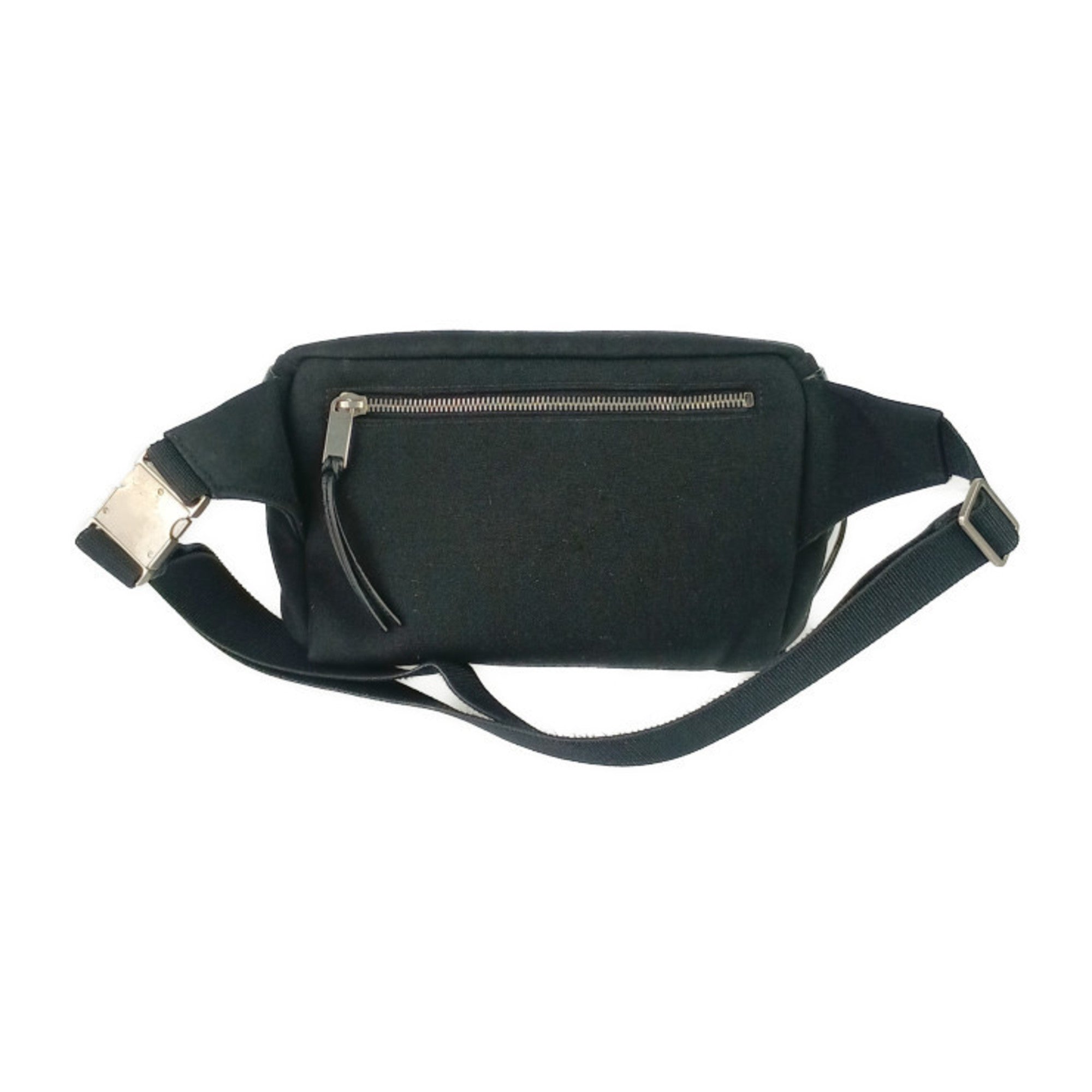 Yves Saint Laurent Black Canvas Leather Fanny Pack (Pre-Owned)
