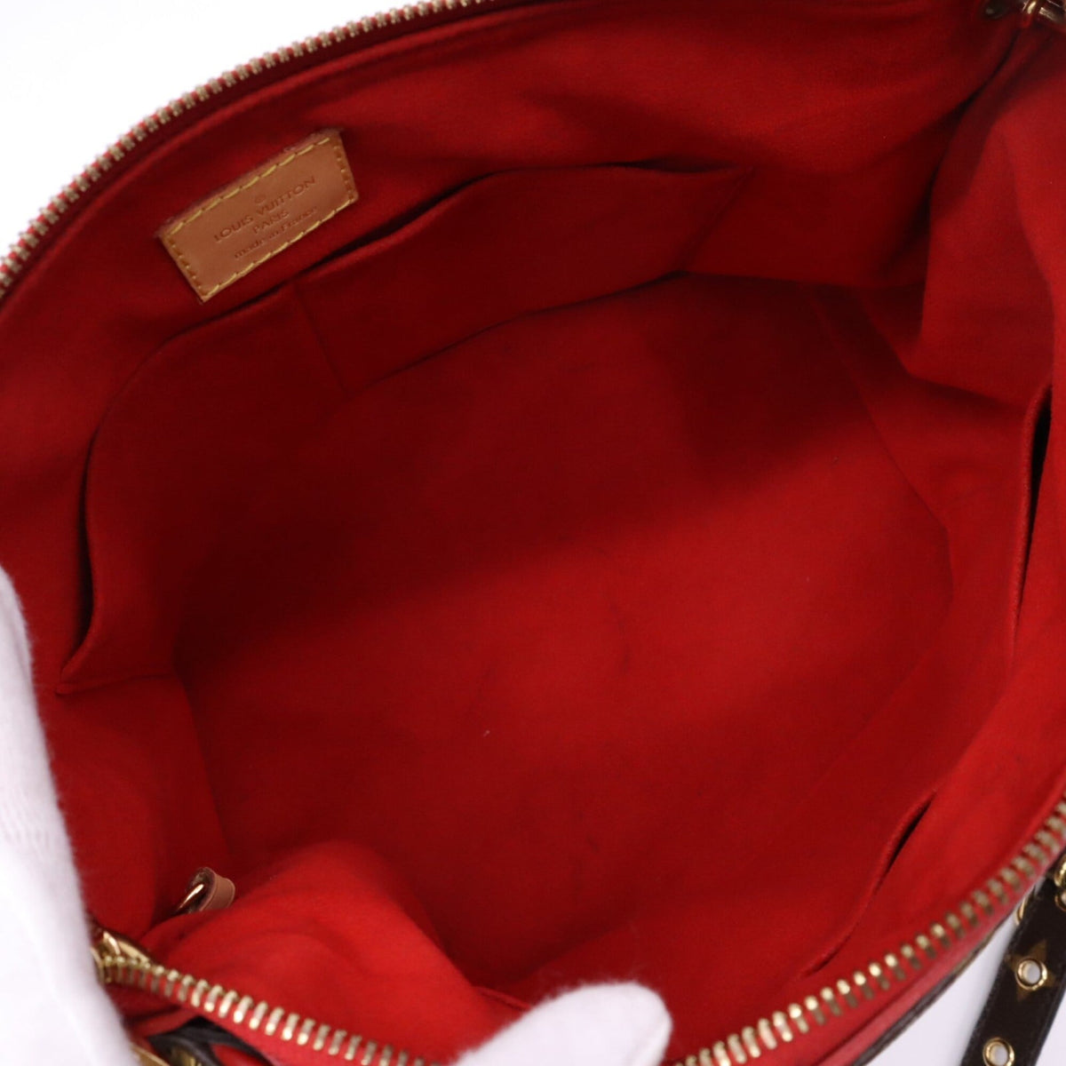 Louis Vuitton Beige Brown Coated Canvas Leather Handbag (Pre-Owned)