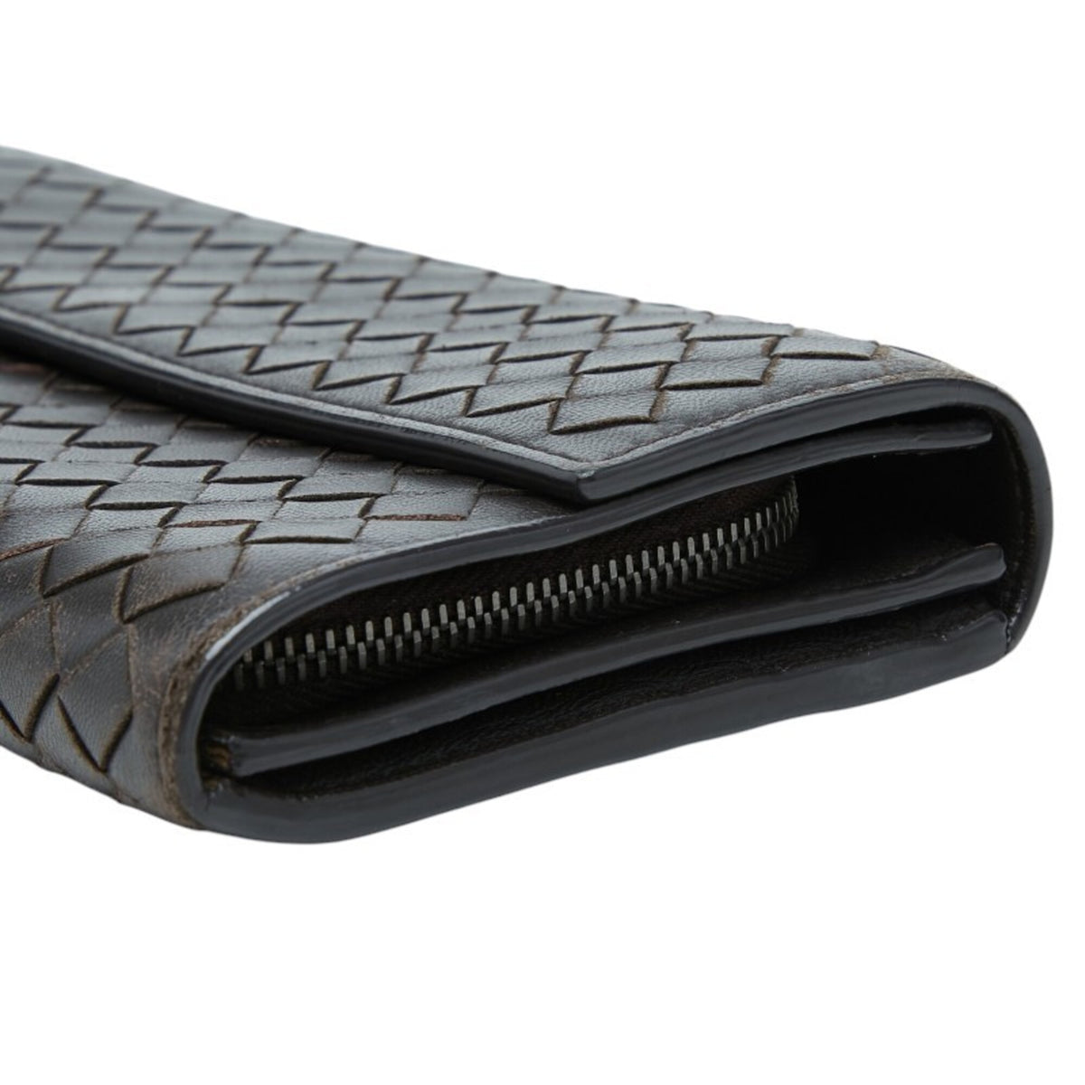 Bottega Veneta Brown Leather Long Wallet (Bi-Fold) (Pre-Owned)