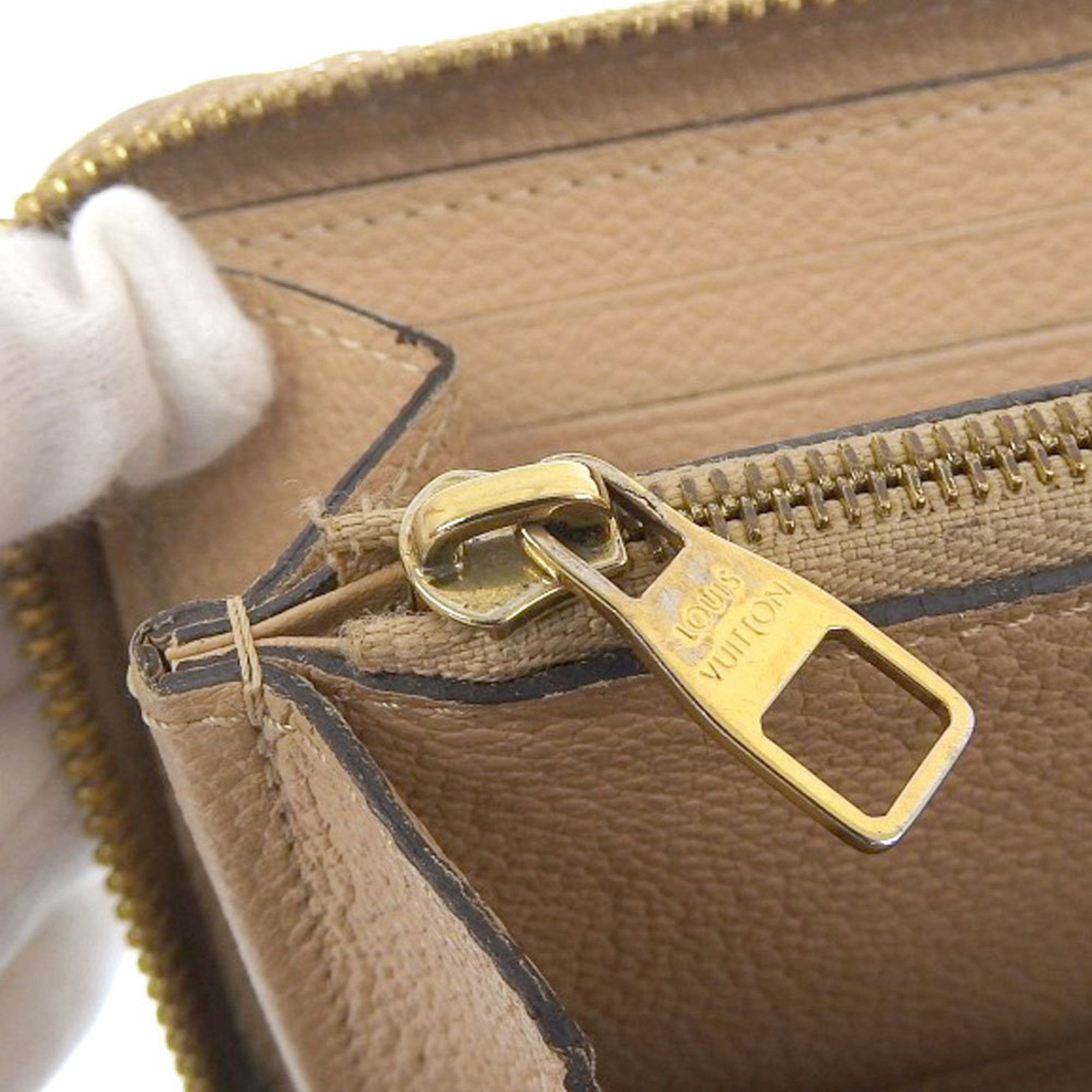 Louis Vuitton Monogram Empreinte Beige Dune Leather Long Wallet (Bi-Fold) (Pre-Owned)