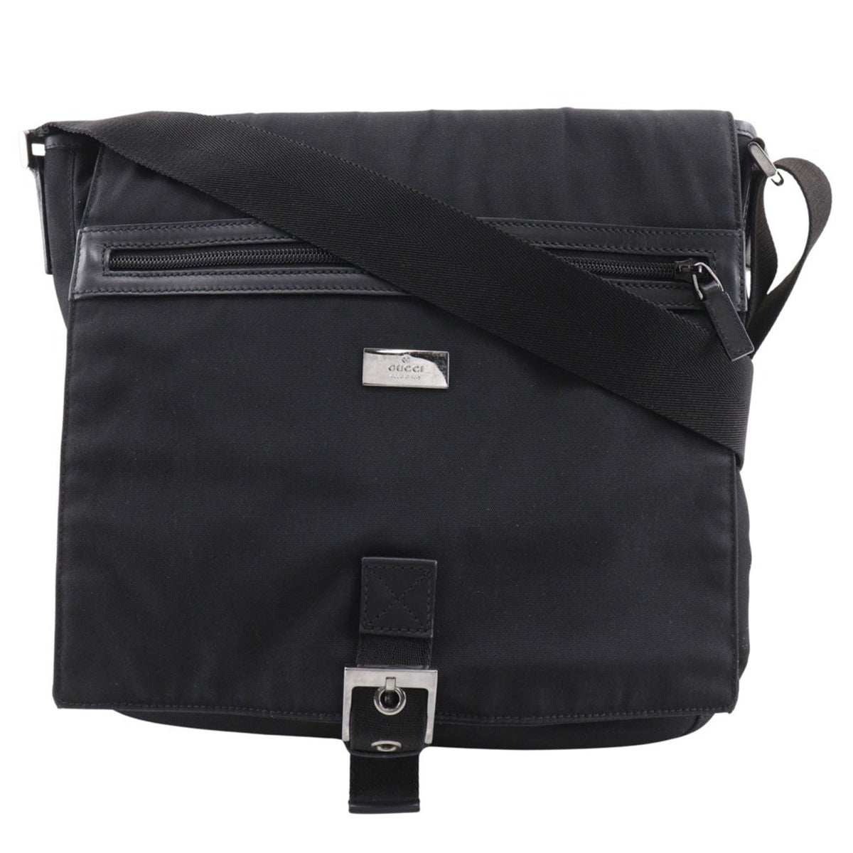 Gucci Black Nylon Canvas Shoulder Bag (Pre-Owned)
