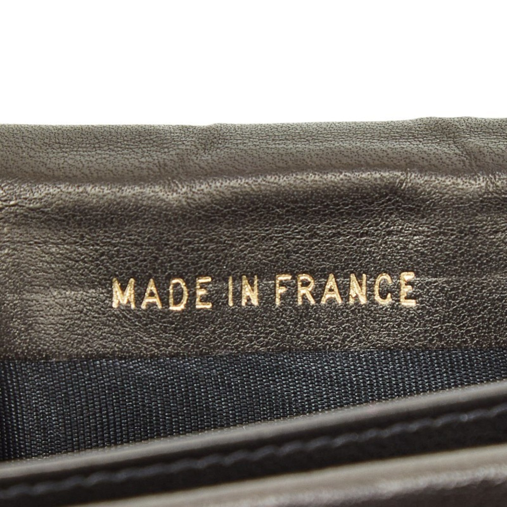 Chanel Black Leather Long Wallet (Bi-Fold) (Pre-Owned)