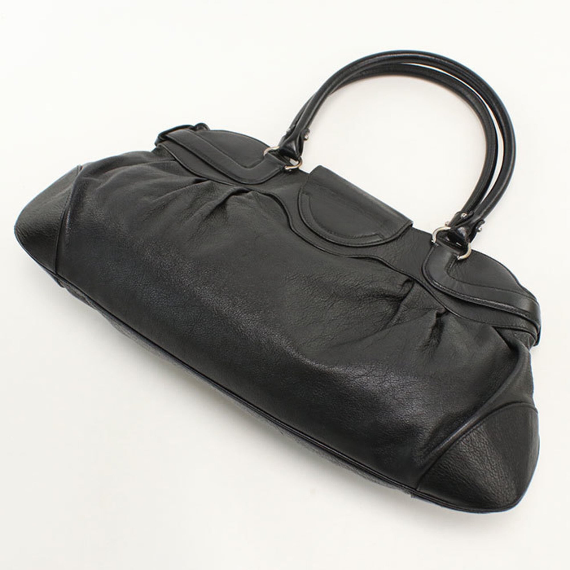 Salvatore Ferragamo Black Leather Handbag (Pre-Owned)
