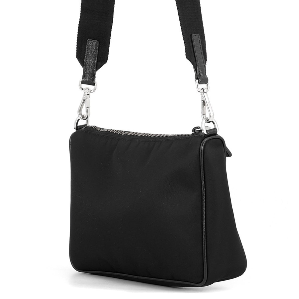 Prada Black Nylon Saffiano Handbag Shoulder Bag (Pre-Owned)
