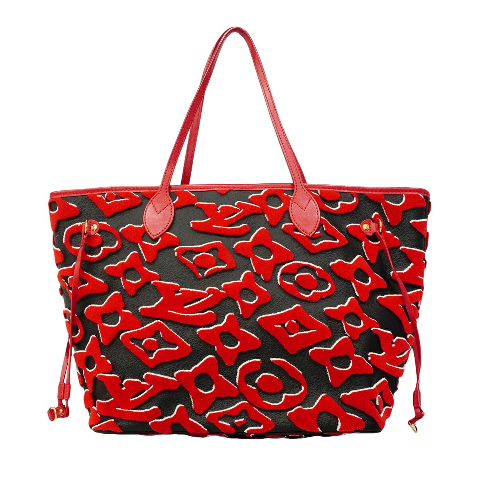 Louis Vuitton Black Red Color Tote Bag (Pre-Owned)