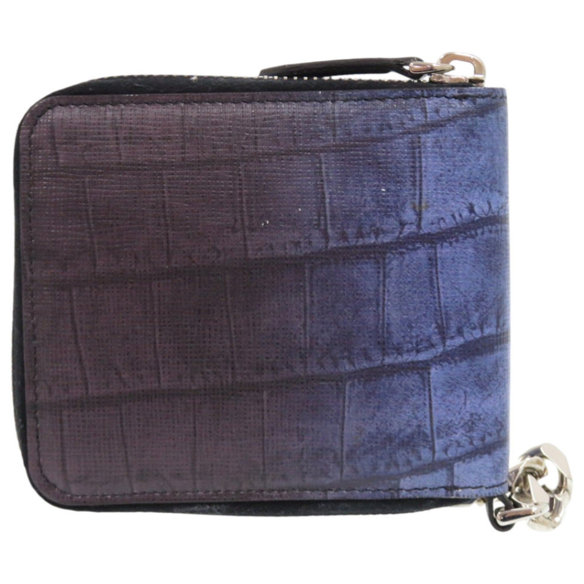 Fendi Black Blue Leather Wallet (Bi-Fold) (Pre-Owned)