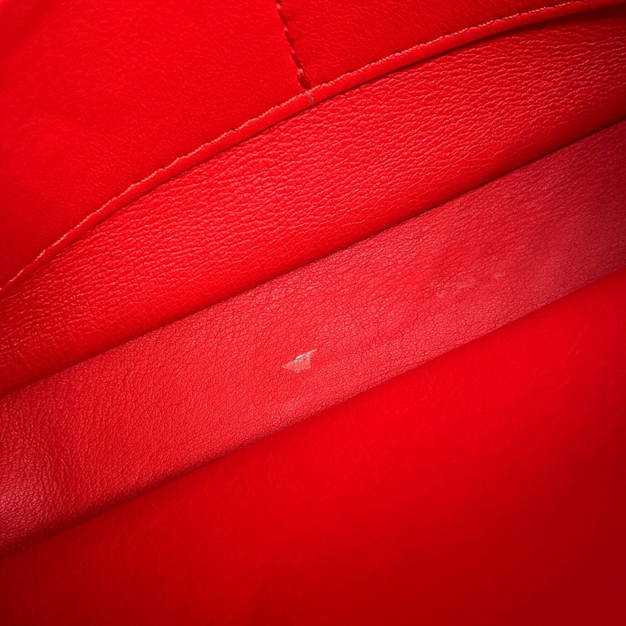 Balenciaga Red Color Leather Handbag Shoulder Bag (Pre-Owned)