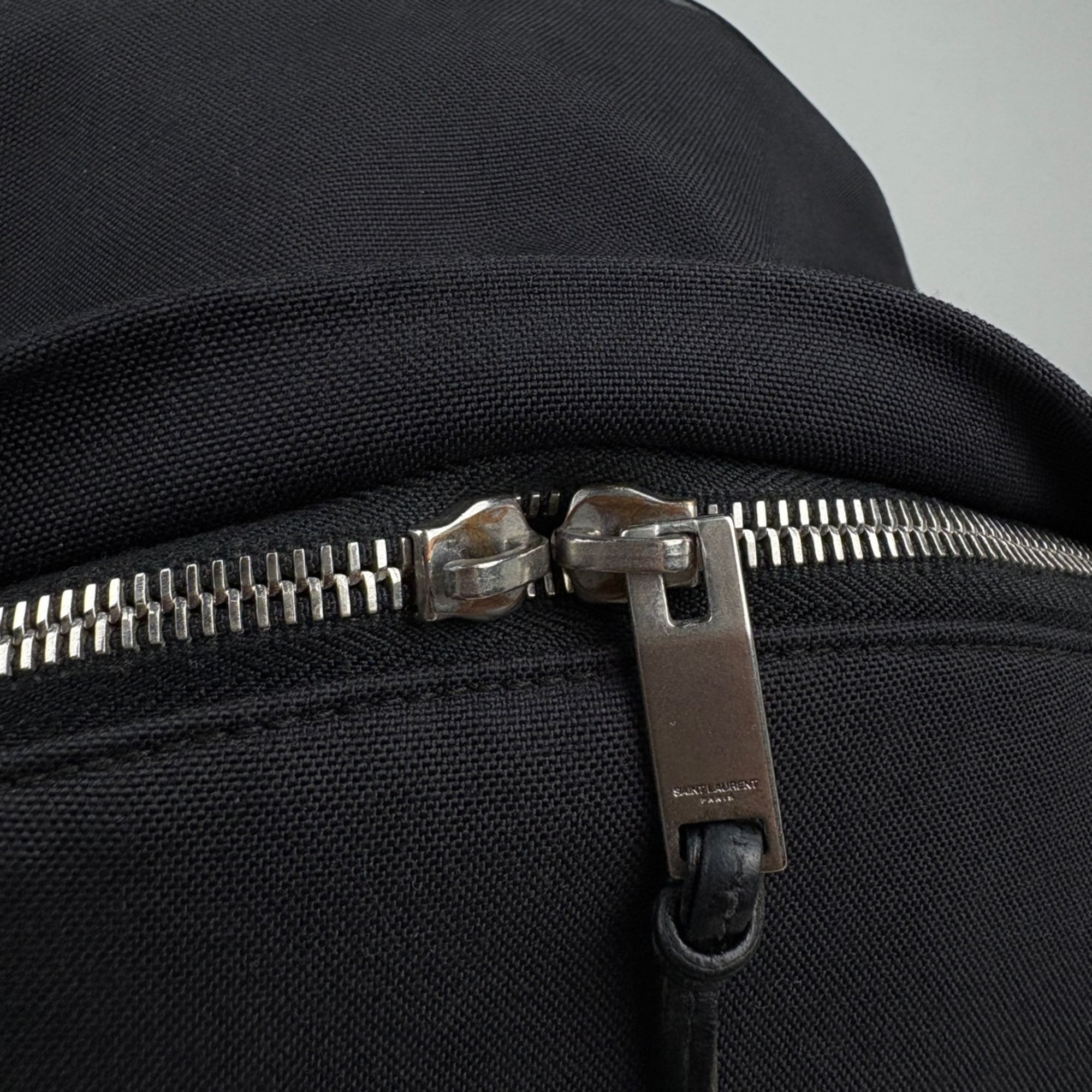 Saint Laurent Black Canvas Leather Backpack (Pre-Owned)