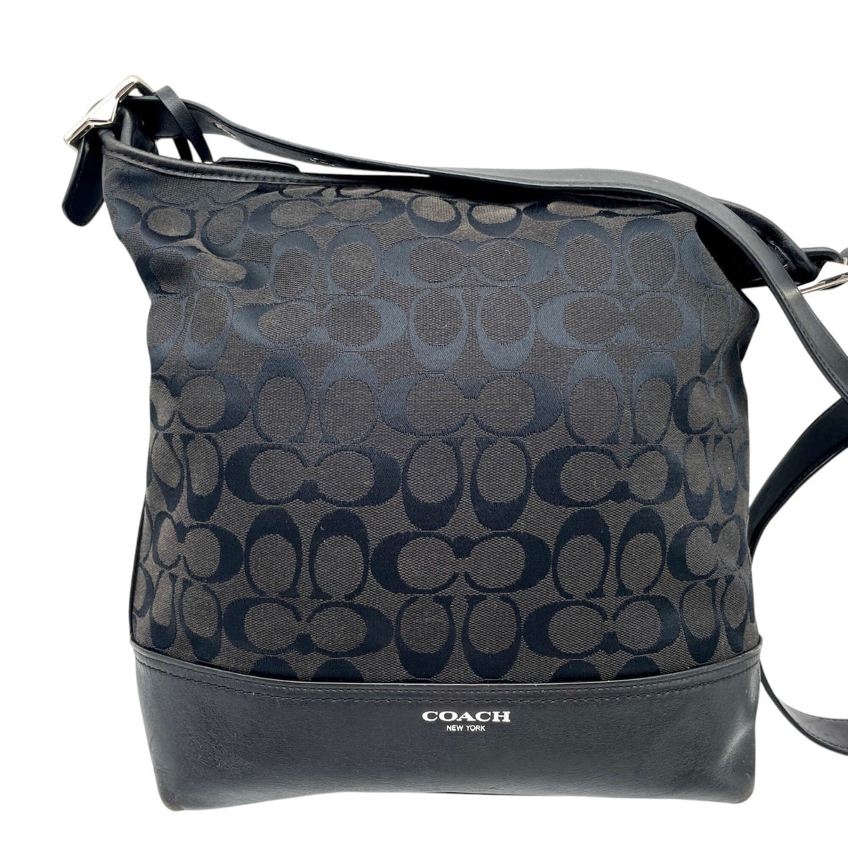 Coach Black Canvas Leather Crossbody Bag Shoulder Bag (Pre-Owned)
