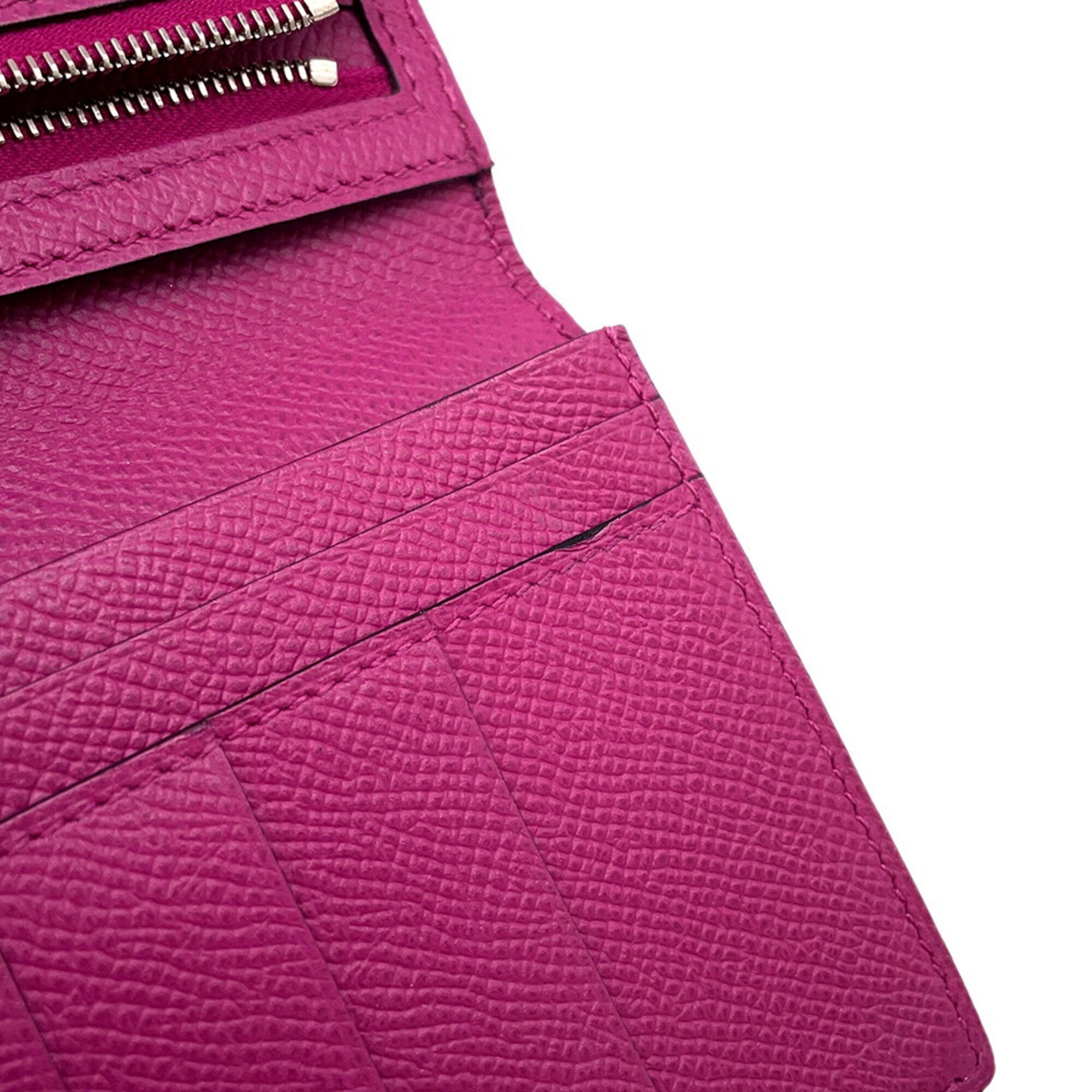 Hermes Rose Purple Epsom Leather Long Wallet (Bi-Fold) (Pre-Owned)