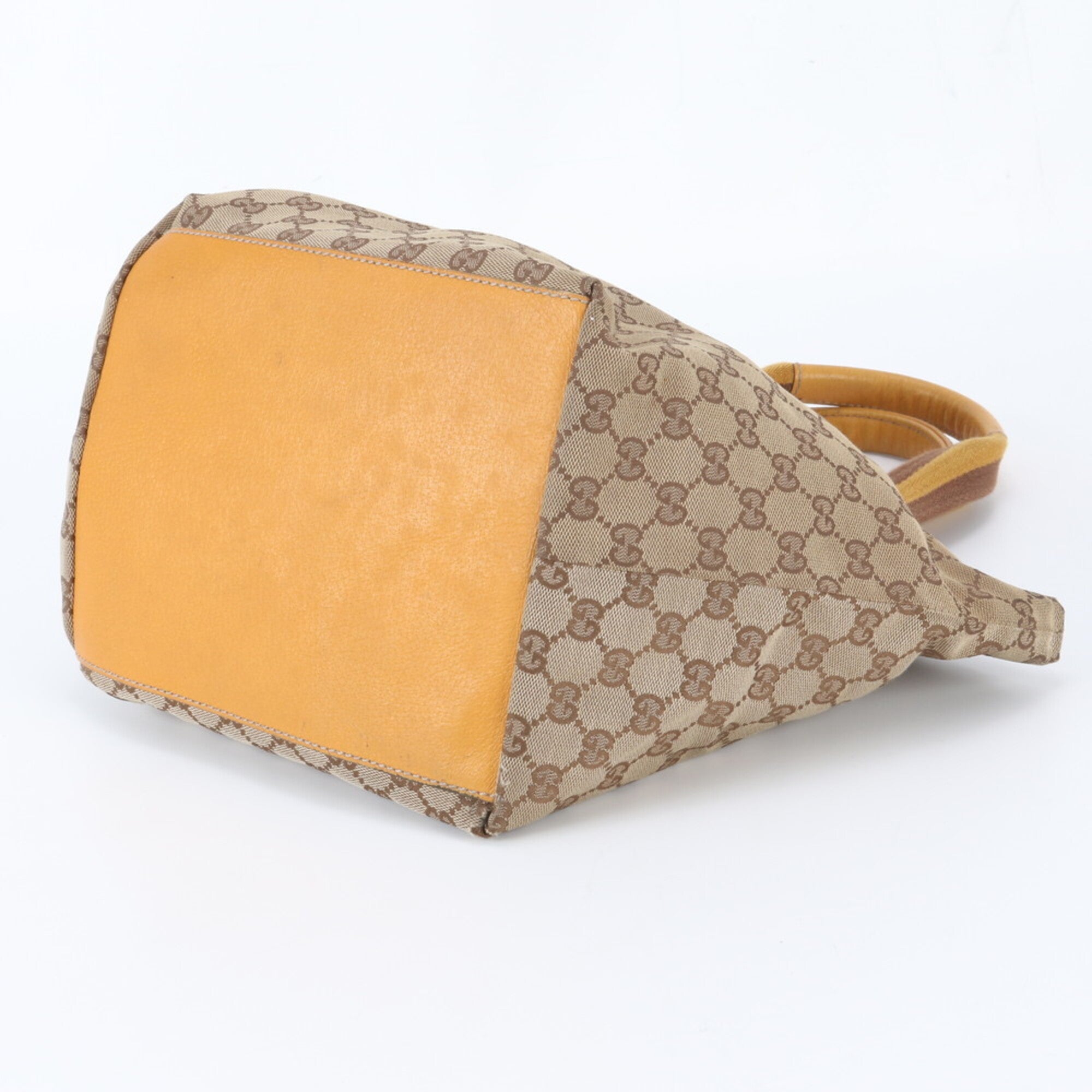 Gucci Gg Canvas Brown Gg Canvas Leather Tote Bag (Pre-Owned)