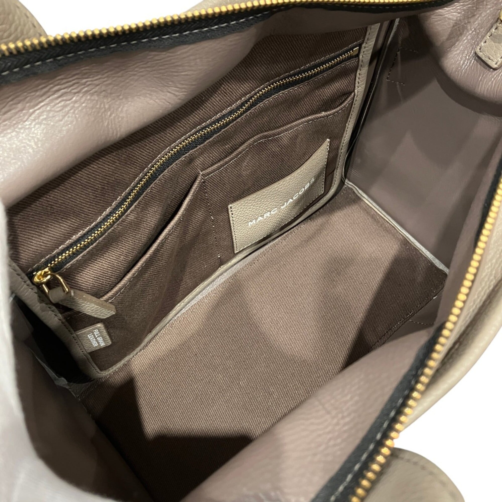 Marc Jacobs Beige Brown Leather Tote Bag (Pre-Owned)