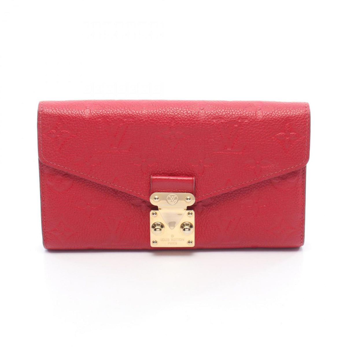 Louis Vuitton Red Color Sacrlet Monogram Empreinte Long Wallet (Bi-Fold) (Pre-Owned)