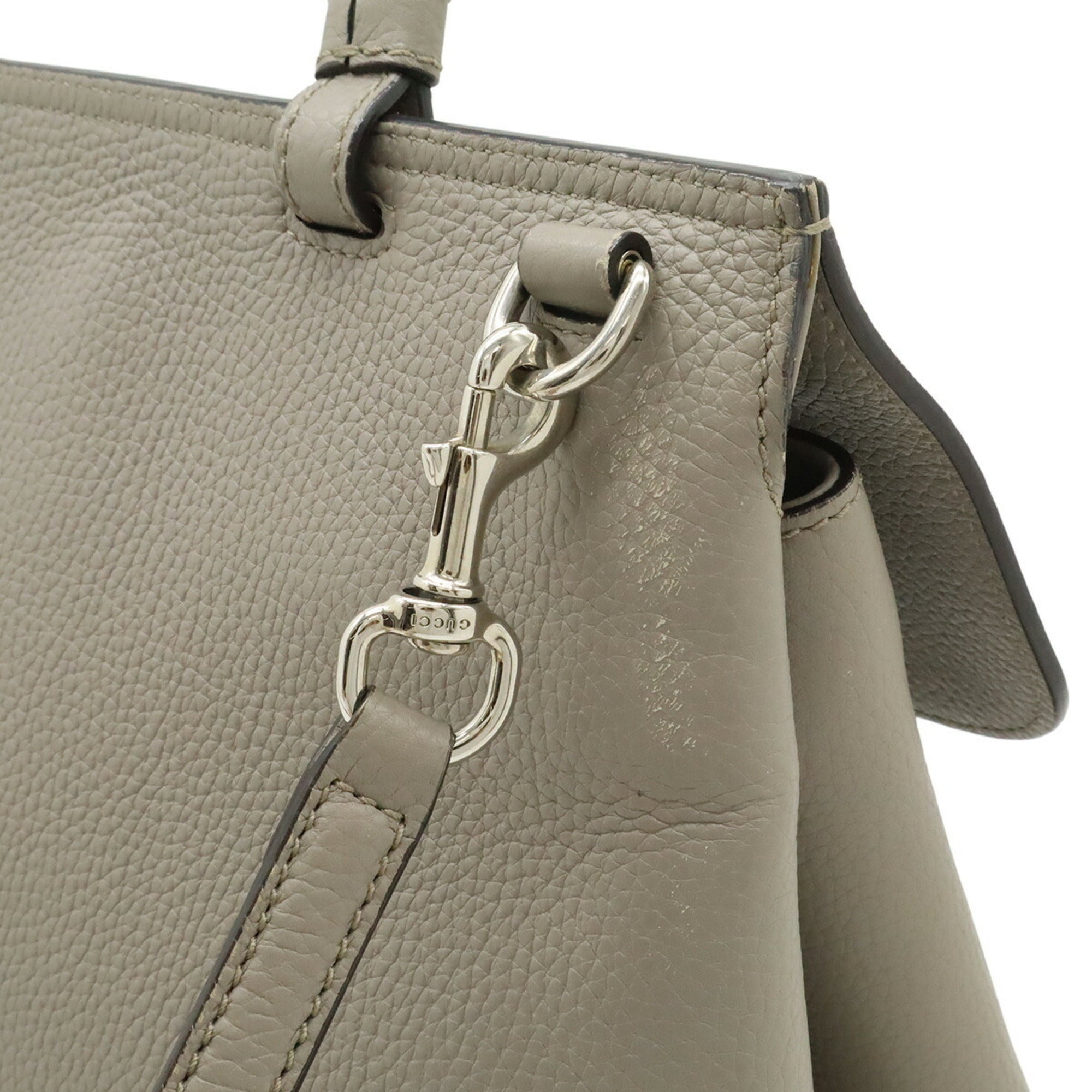 Gucci Gray Bamboo Handbag Shoulder Bag (Pre-Owned)