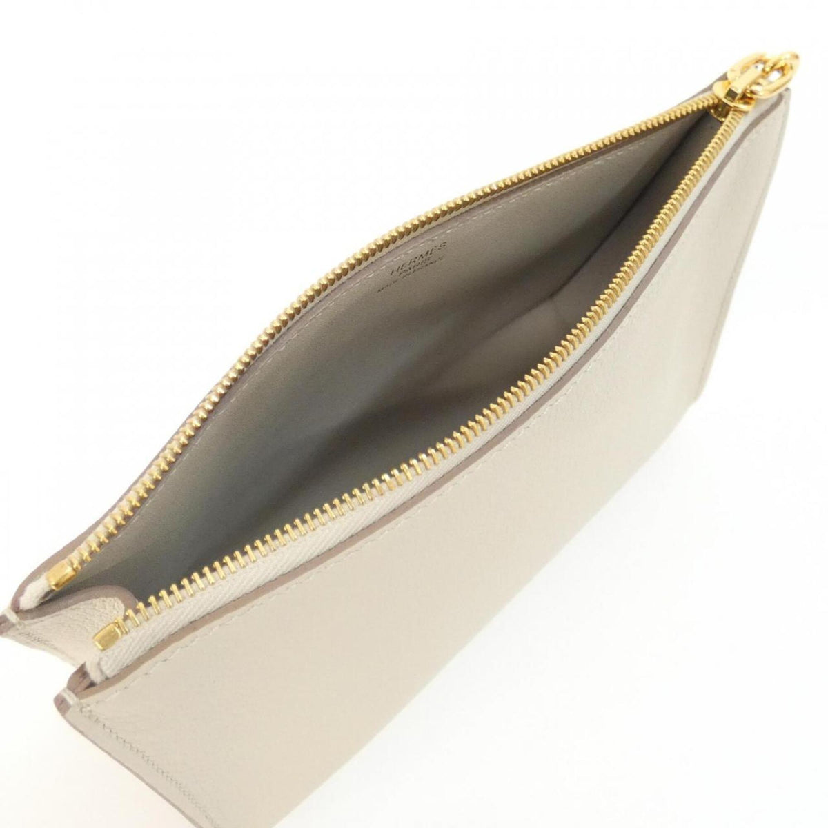Hermes White Leather Pouch (Pre-Owned)