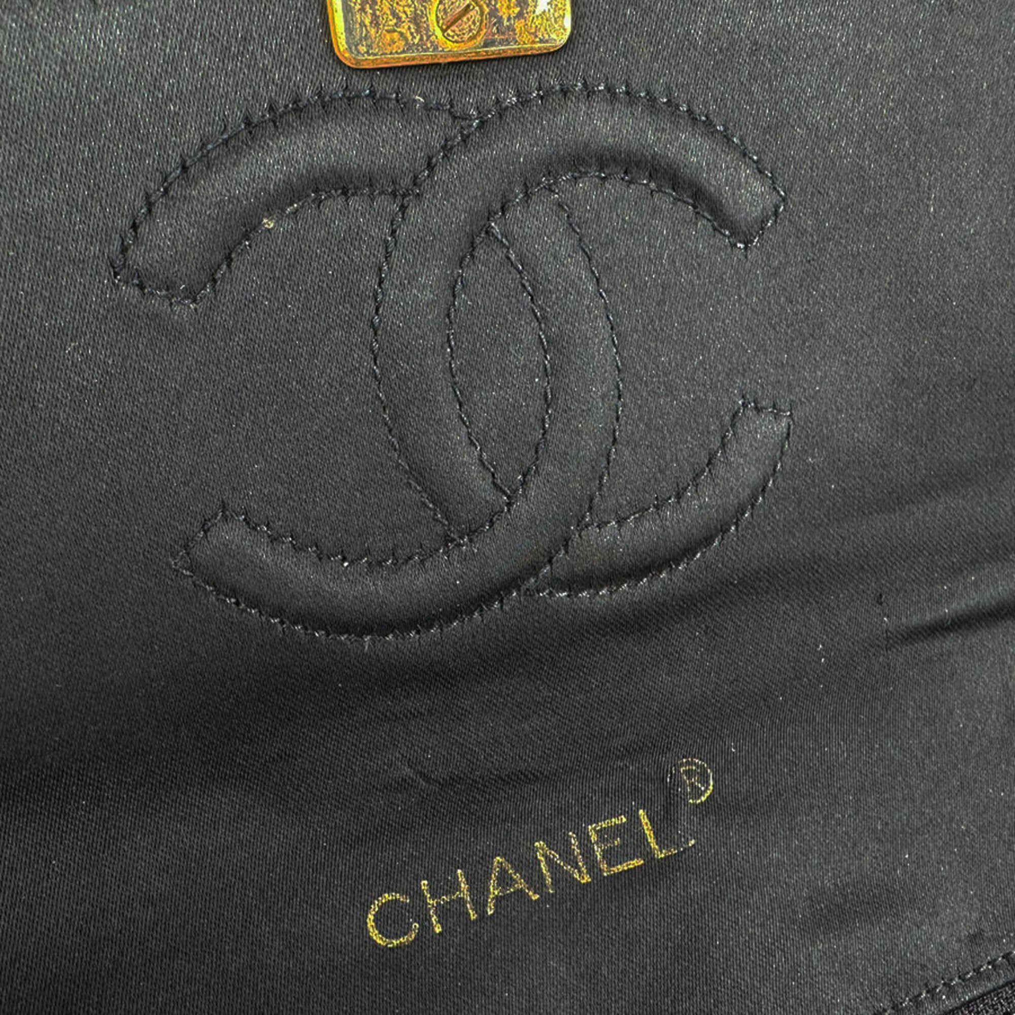 Chanel Black Satin Shoulder Bag (Pre-Owned)