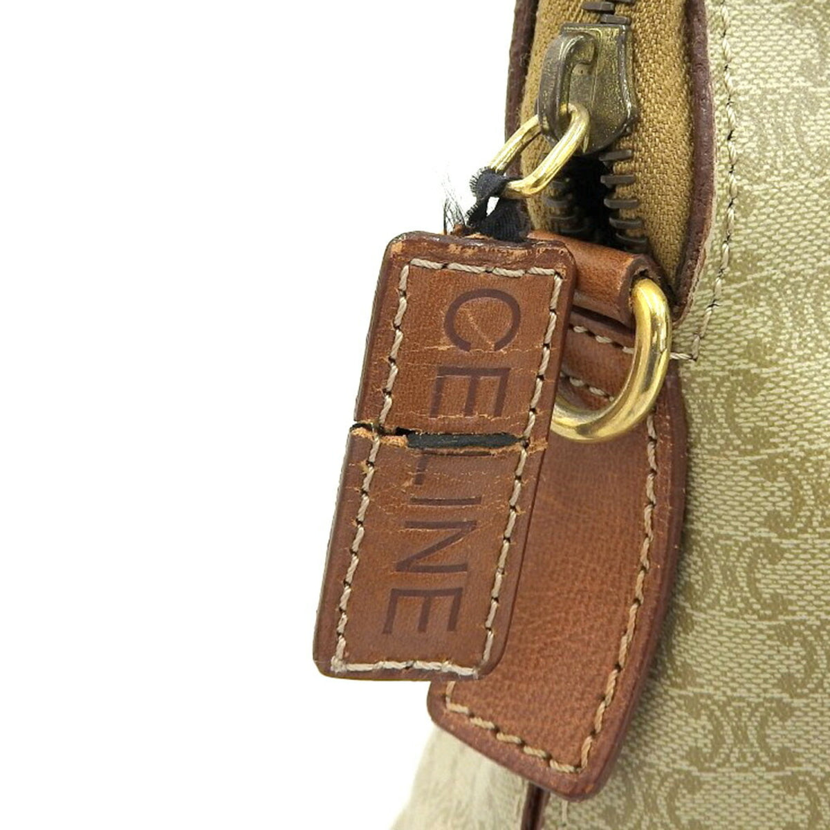 Celine Beige Brown Pvc Leather Handbag (Pre-Owned)