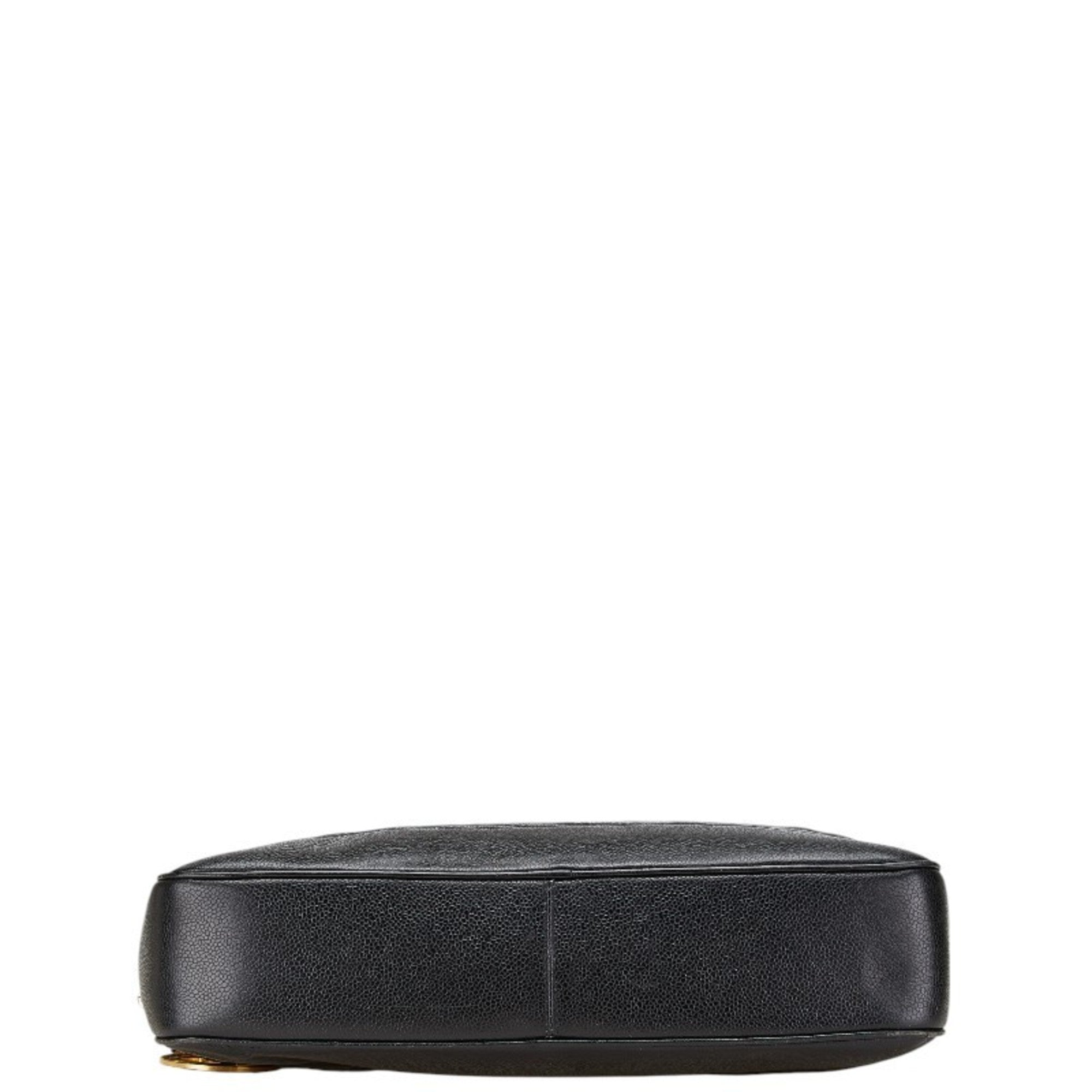 Chanel Black Grained Calfskin Handbag (Pre-Owned)
