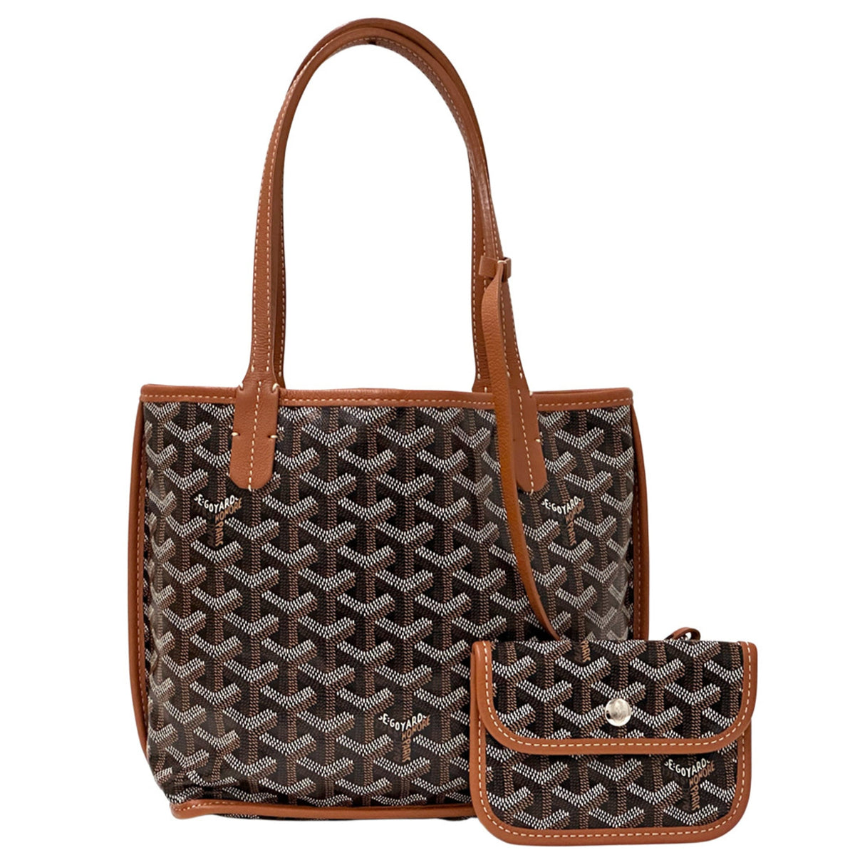 Goyard Black Brown Pvc Leather Handbag Pouch (Pre-Owned)