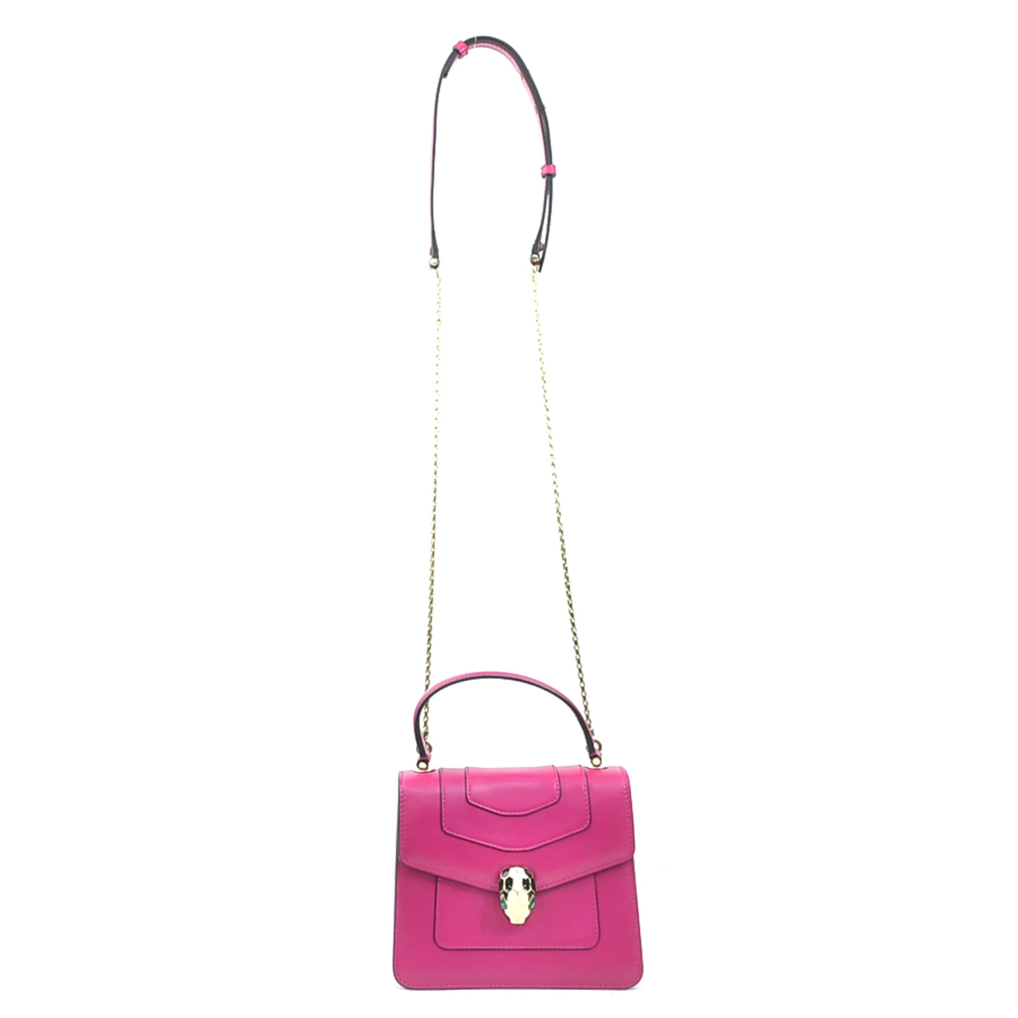 Bvlgari Pink Leather Handbag Shoulder Bag (Pre-Owned)