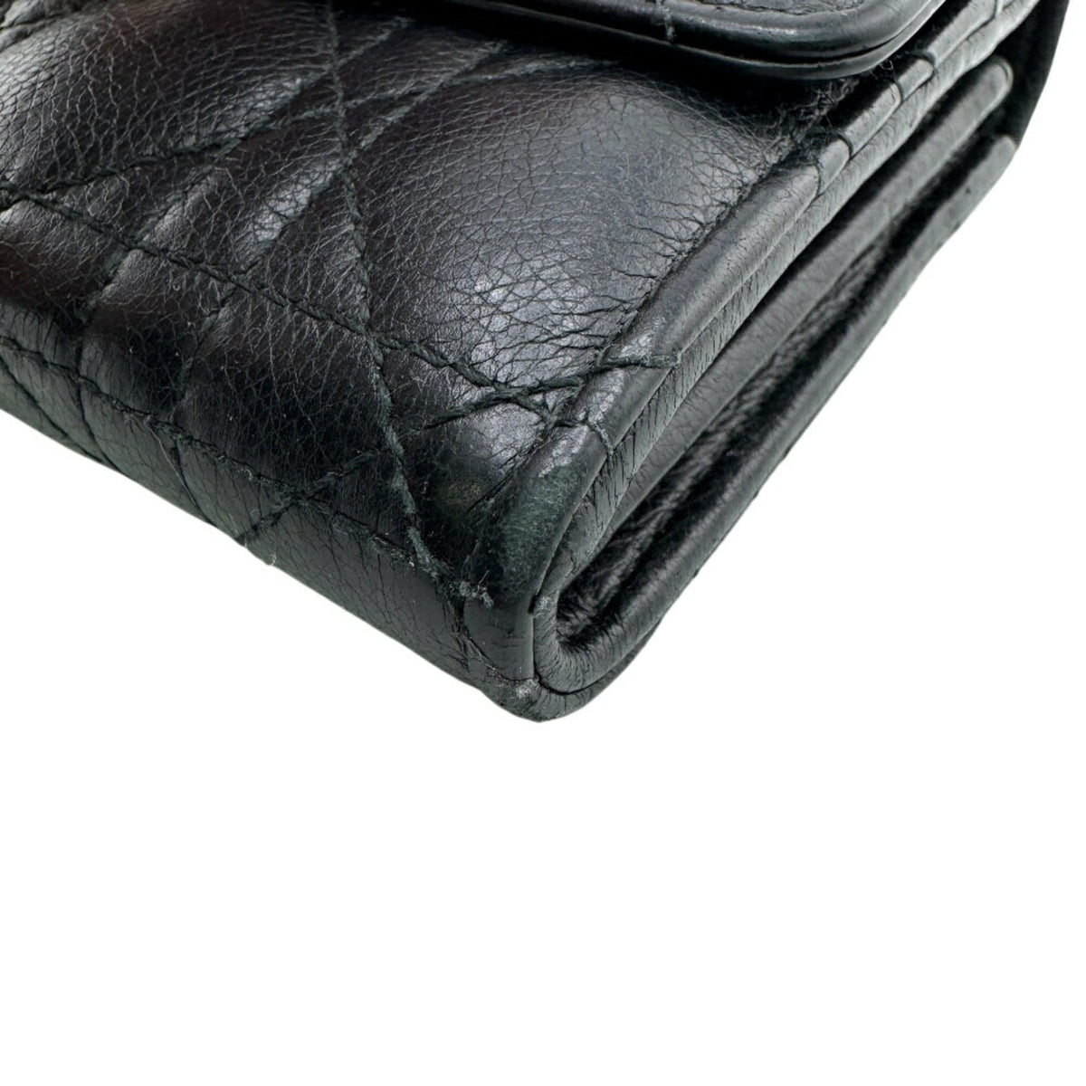 Christian Dior Black Leather Long Wallet (Tri-Fold) (Pre-Owned)