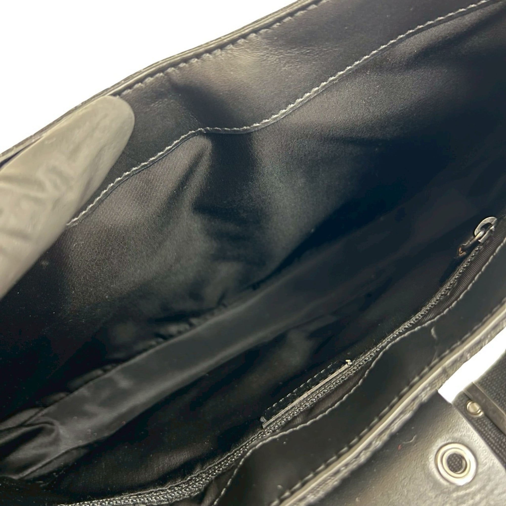 Christian Dior Black Canvas Leather Pochette Shoulder Bag (Pre-Owned)