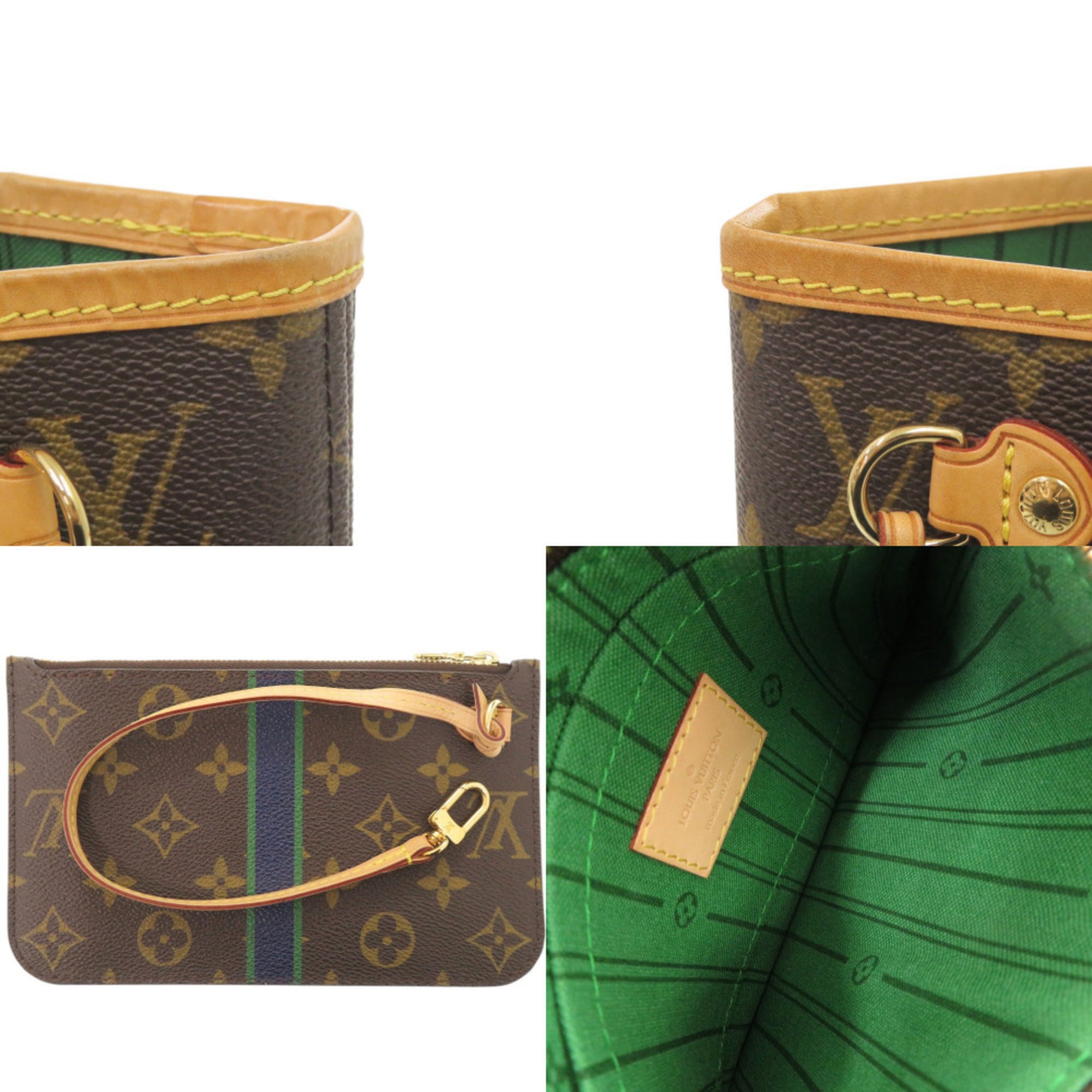 Louis Vuitton Brown Green Monogram Monogram Handbag Tote Bag (Pre-Owned)