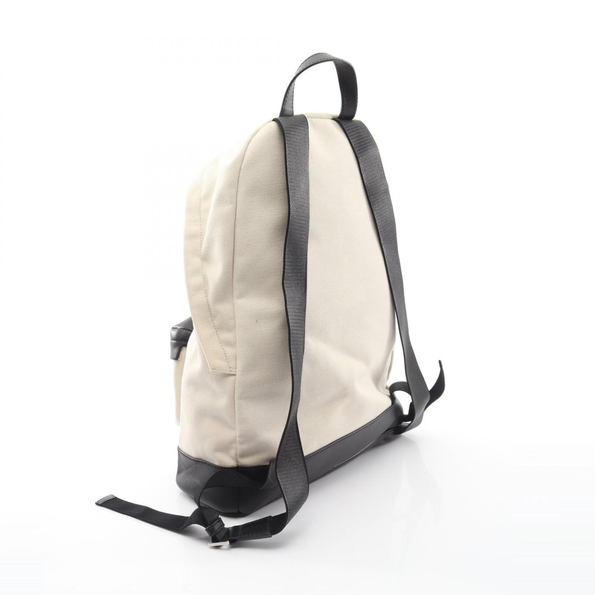 Balenciaga Black Ivory Navy Canvas Leather Backpack (Pre-Owned)
