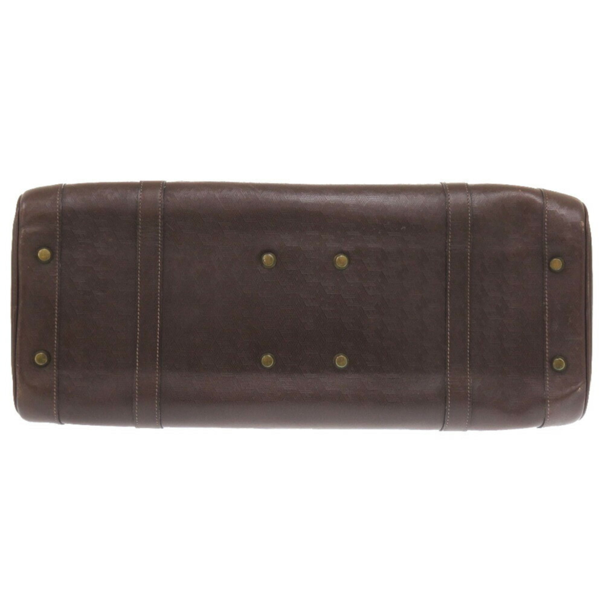 Hermes Brown Leather Boston Bag (Pre-Owned)