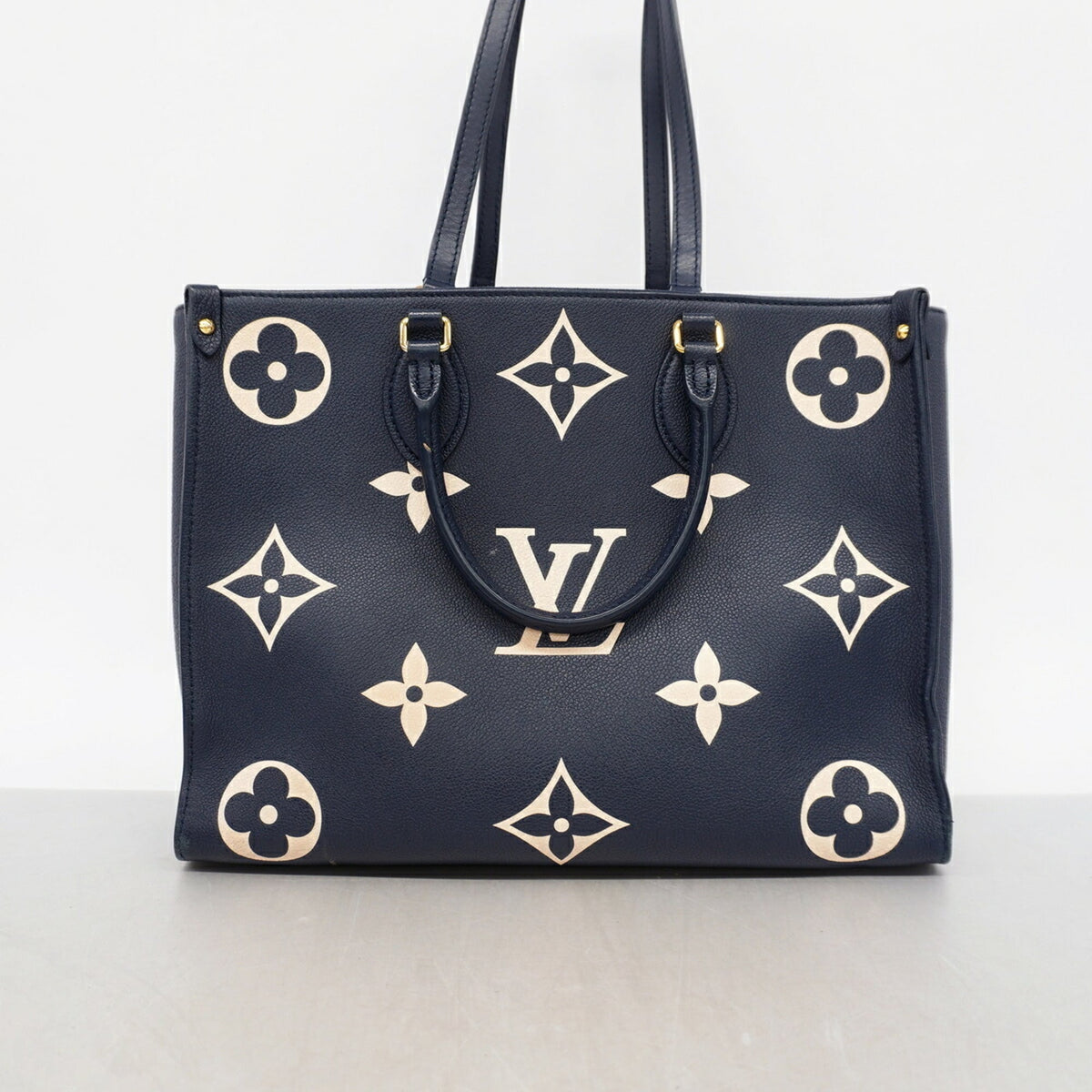 Louis Vuitton Blue Cream Tote Bag (Pre-Owned)