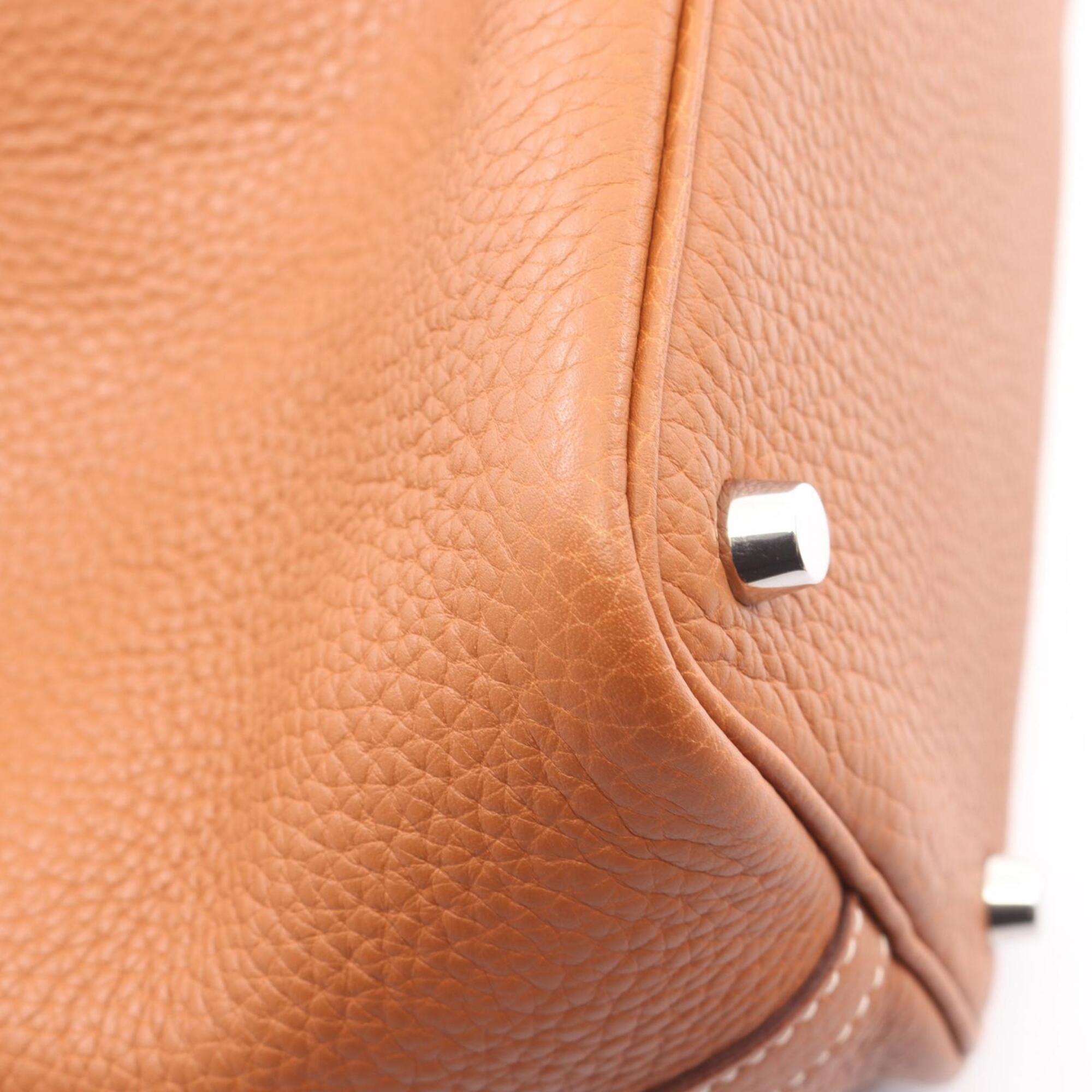 Hermes Brown Taurillon Clemence Leather Handbag (Pre-Owned)