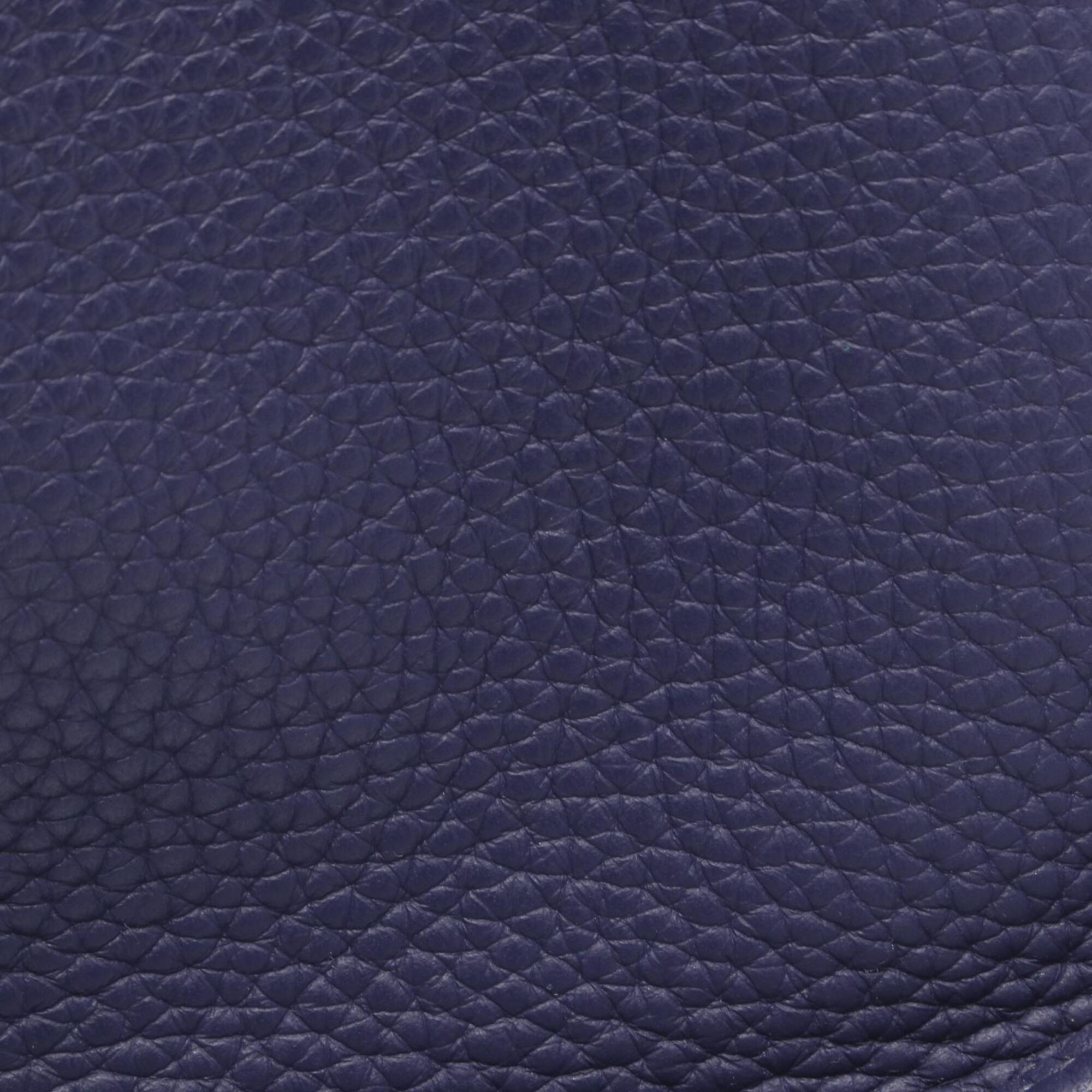 Hermes Iris Navy Taurillon Clemence Leather Handbag Shoulder Bag (Pre-Owned)