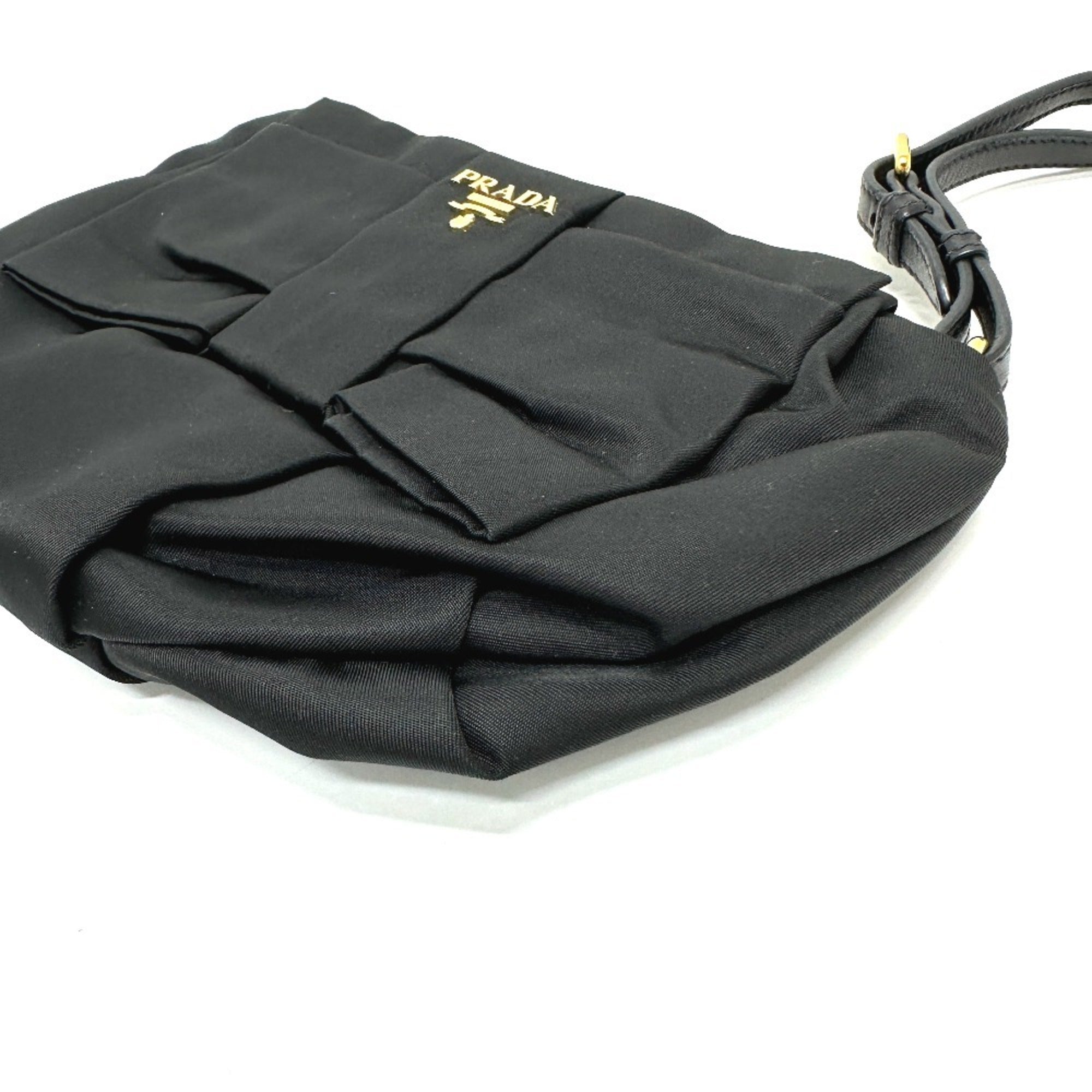 Prada Black Leather Nylon Pouch (Pre-Owned)