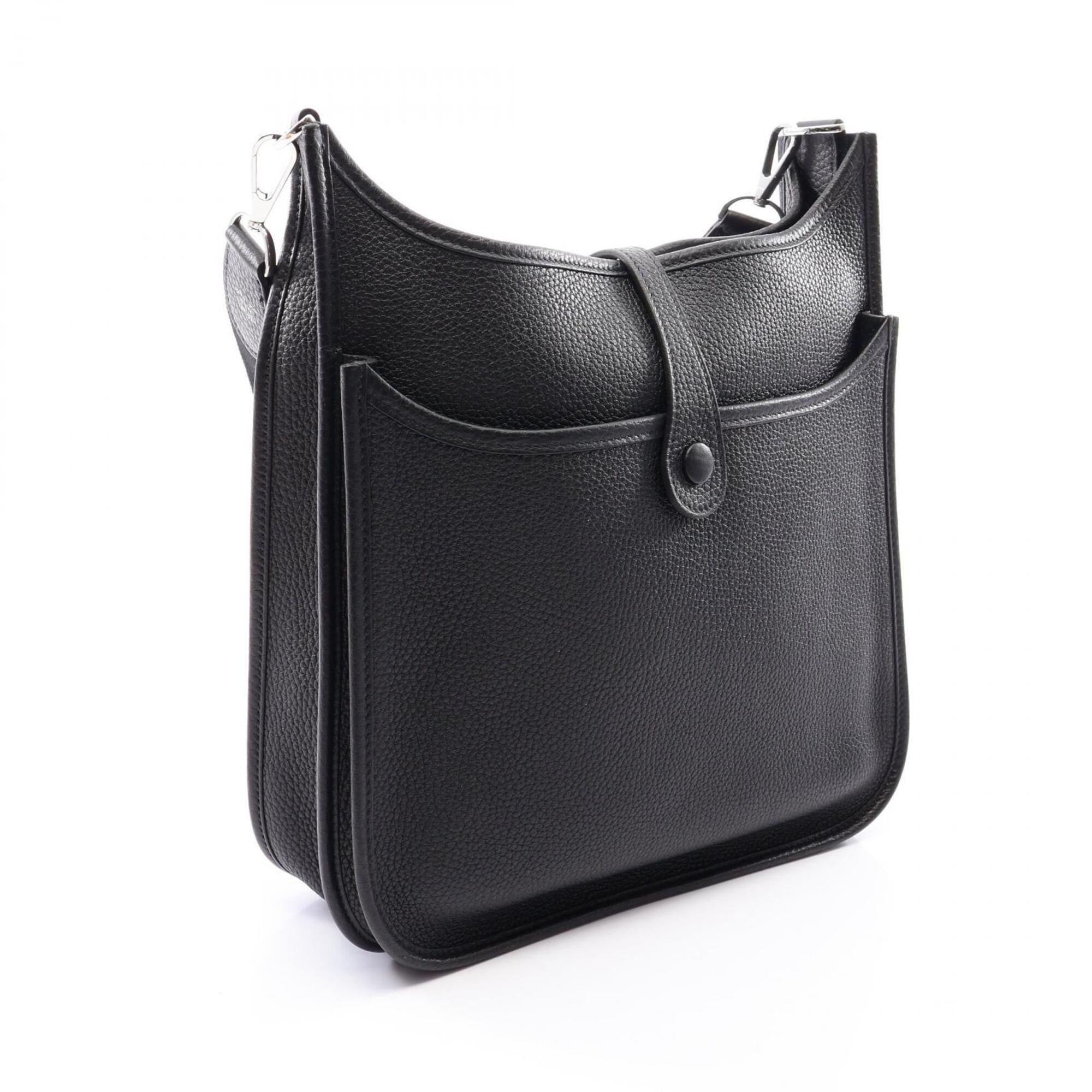 Hermes Black Taurillon Clemence Leather Shoulder Bag (Pre-Owned)