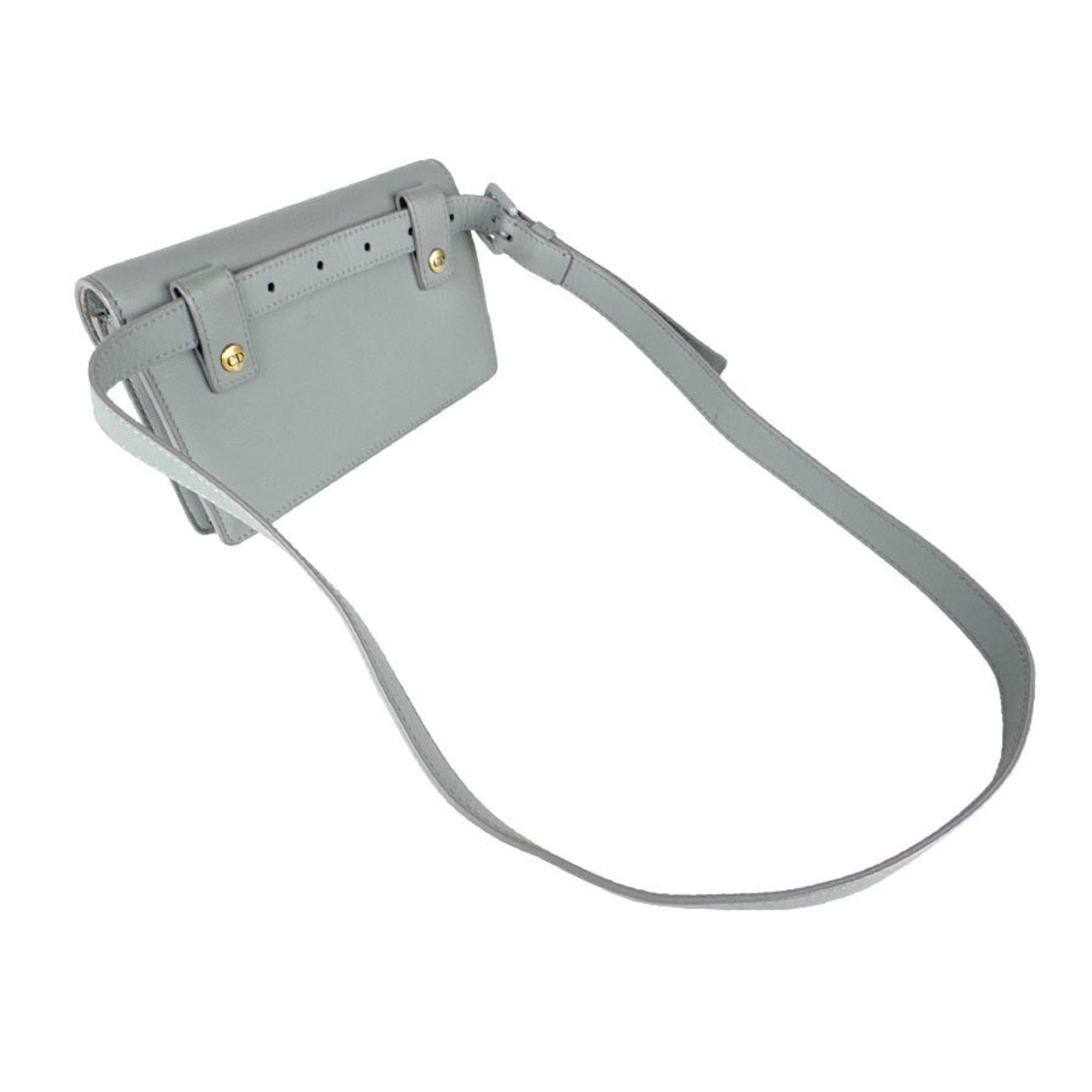 Christian Dior Gray Leather Fanny Pack (Pre-Owned)