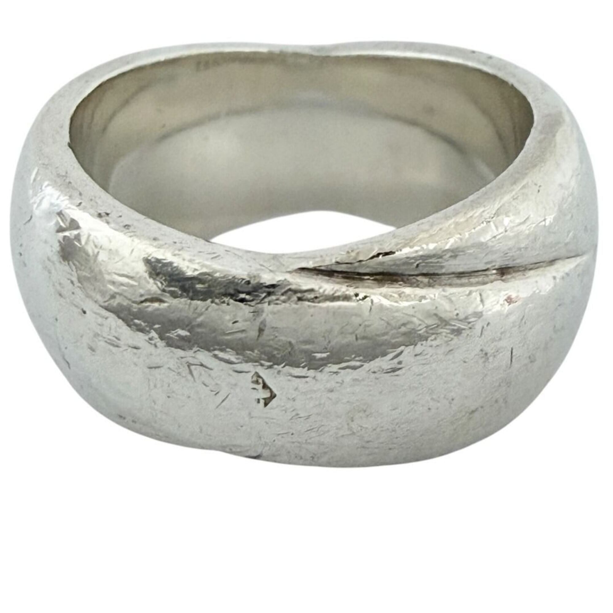 Hermes Silver Silver 925 Band Ring (Pre-Owned)