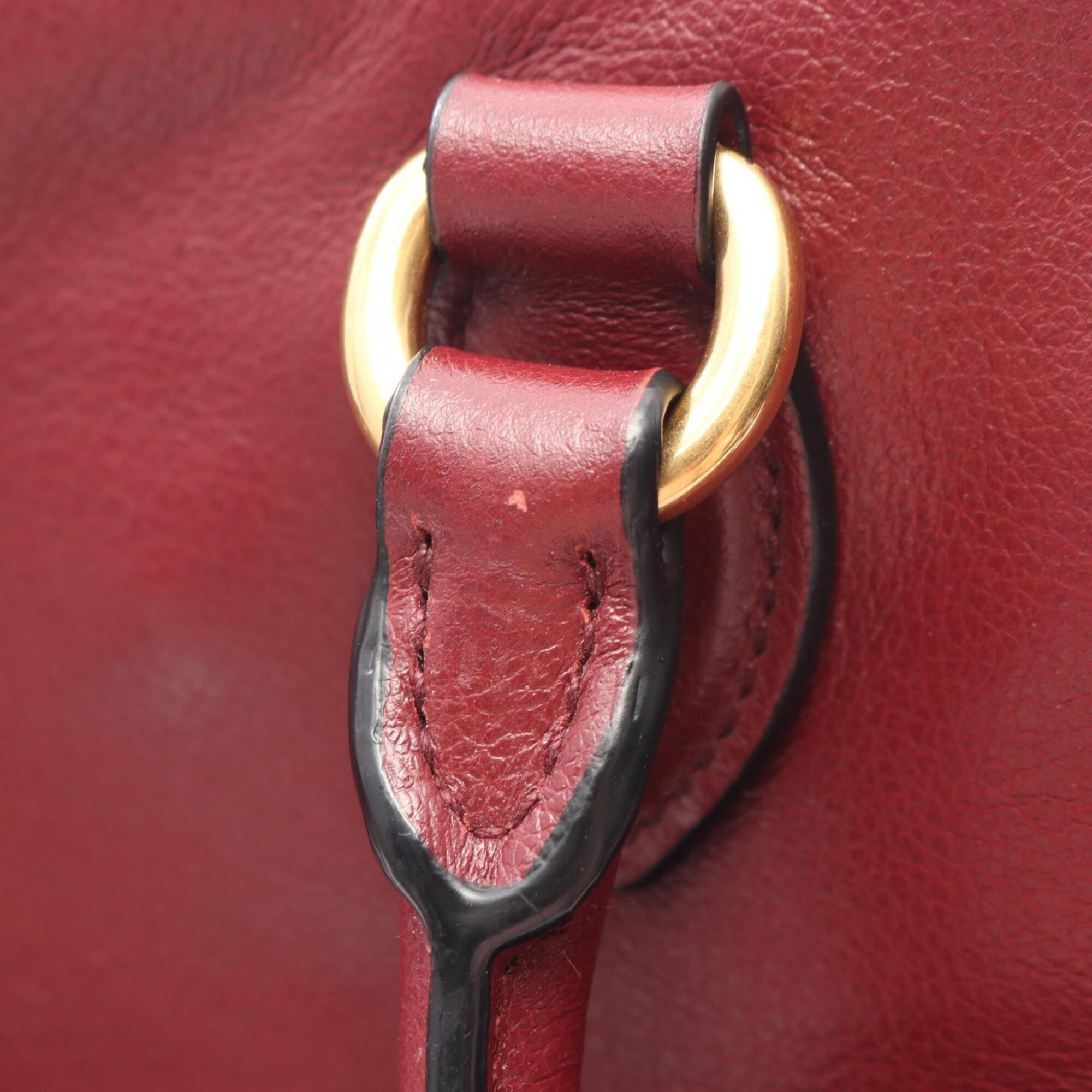 Prada Bordeaux Leather Handbag (Pre-Owned)