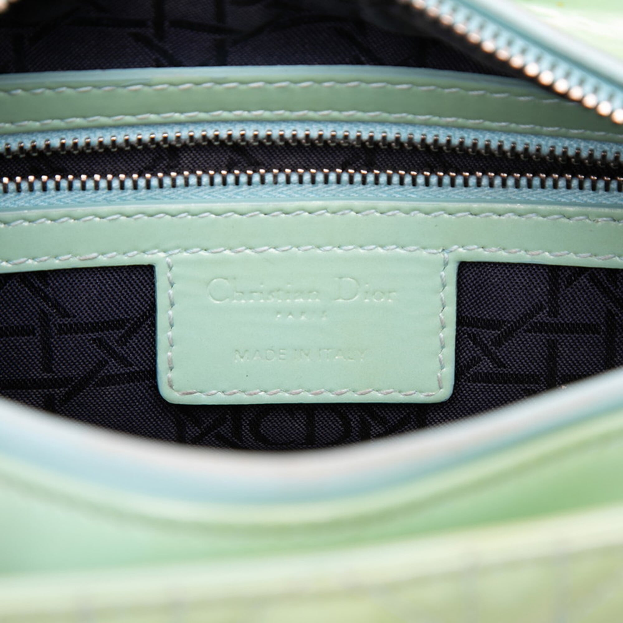 Christian Dior Green Patent Leather Handbag Shoulder Bag (Pre-Owned)