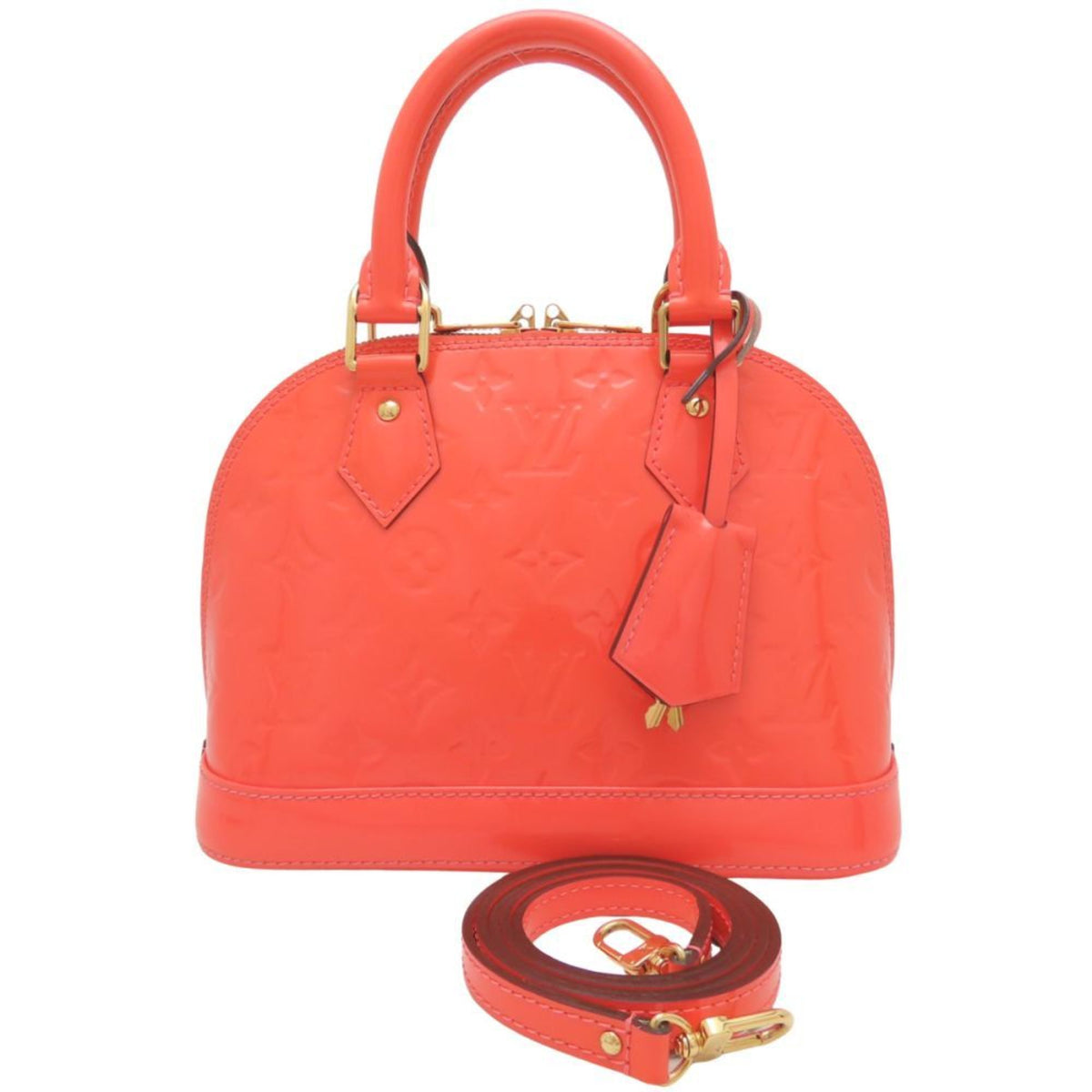 Louis Vuitton Rose Litchi Patent Leather Handbag (Pre-Owned)