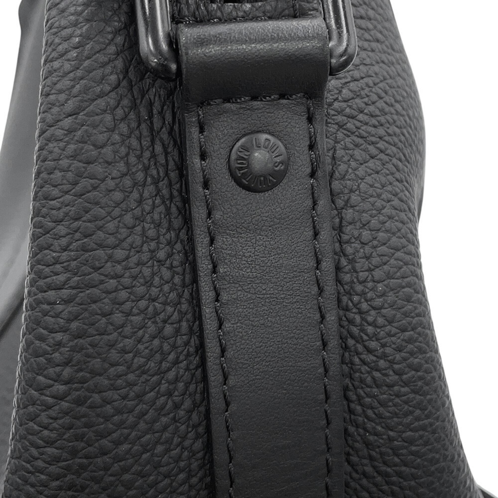Louis Vuitton Noir Leather Shoulder Bag (Pre-Owned)