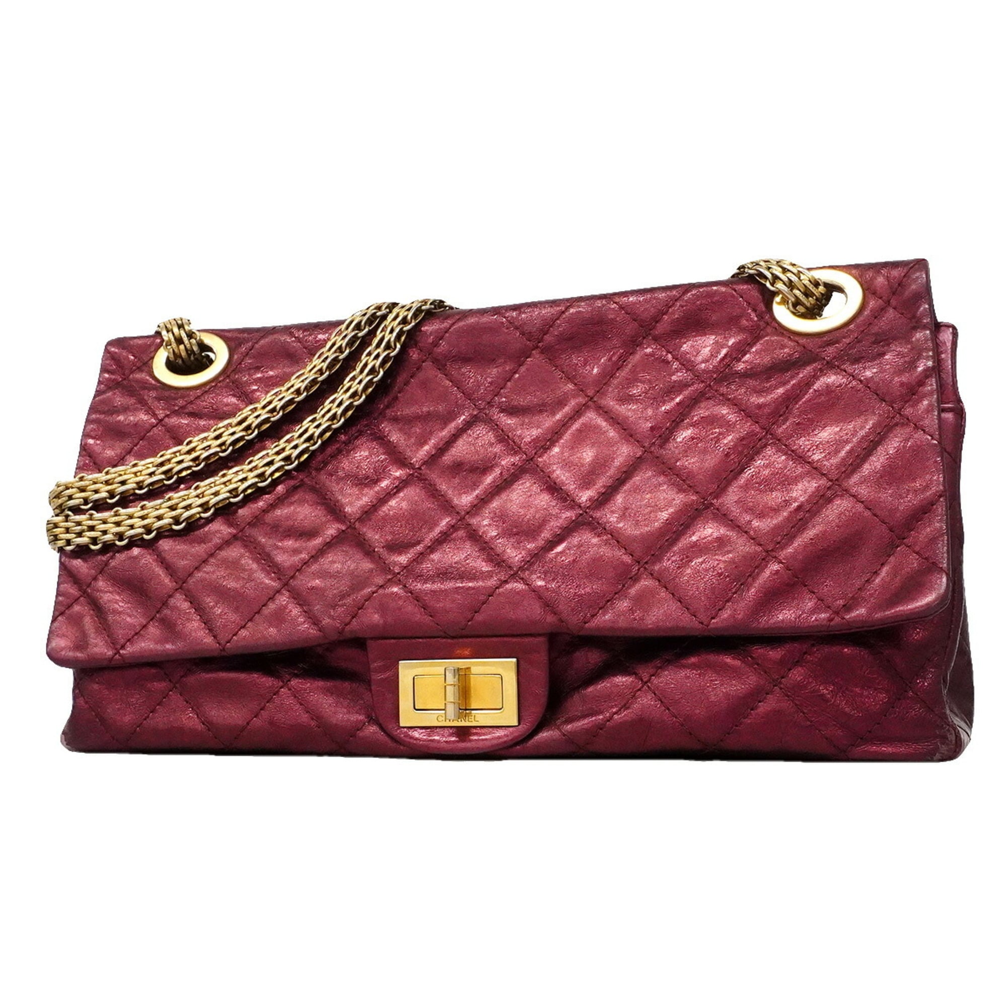 Chanel Bordeaux Leather Shoulder Bag (Pre-Owned)