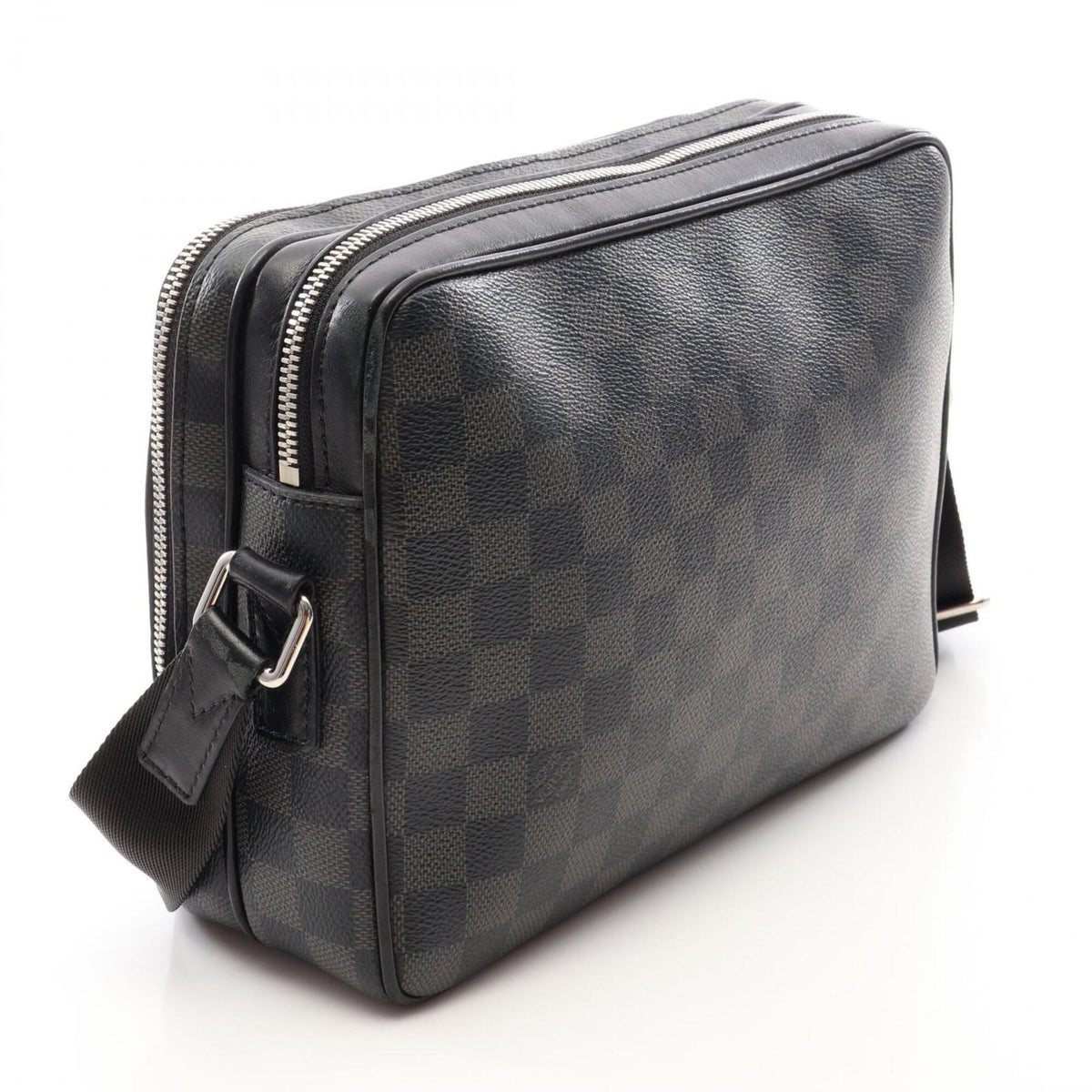 Louis Vuitton Black Coated Canvas Damier Graphite Leather Handbag Shoulder Bag (Pre-Owned)