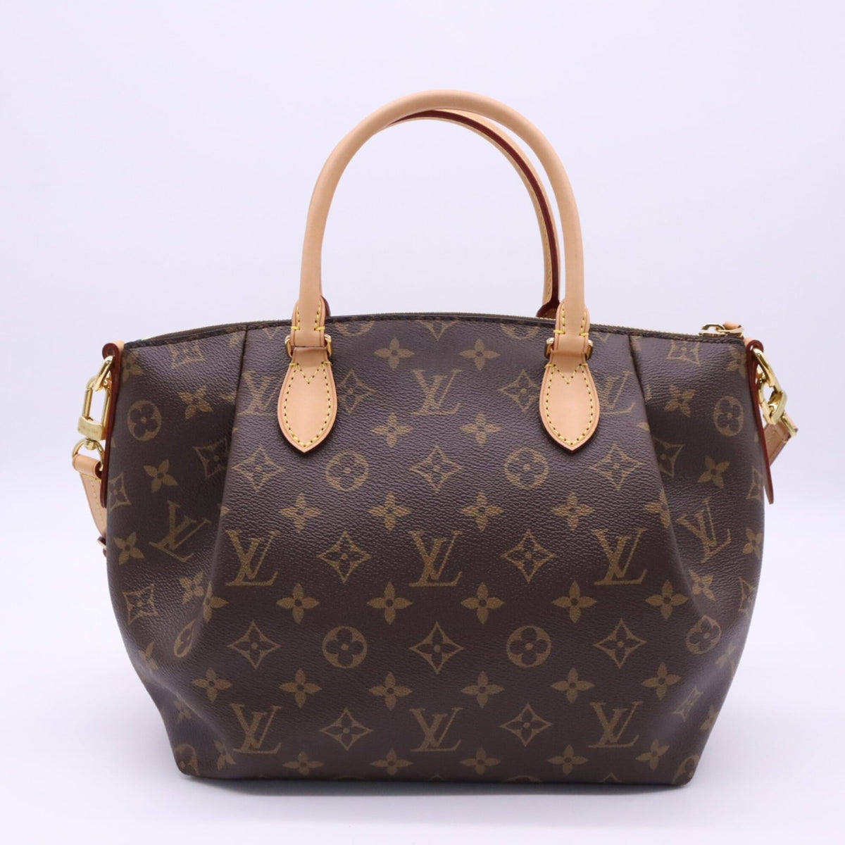 Louis Vuitton Monogram Beige Brown Coated Canvas Leather Handbag Shoulder Bag (Pre-Owned)