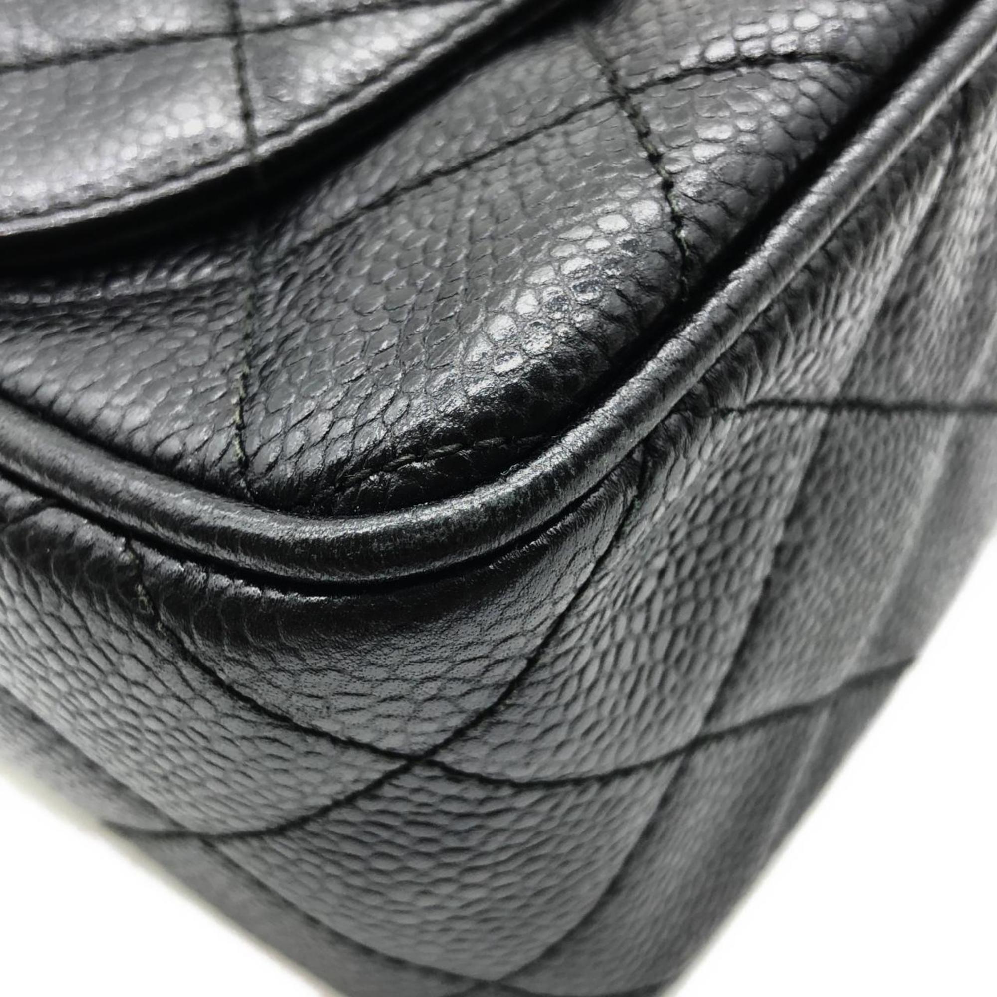 Chanel Black Grained Calfskin Shoulder Bag (Pre-Owned)