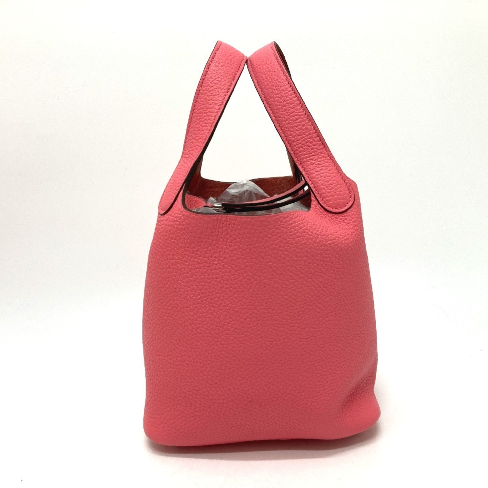 Hermes Pink Rose Azalee Taurillon Clemence Leather Handbag (Pre-Owned)
