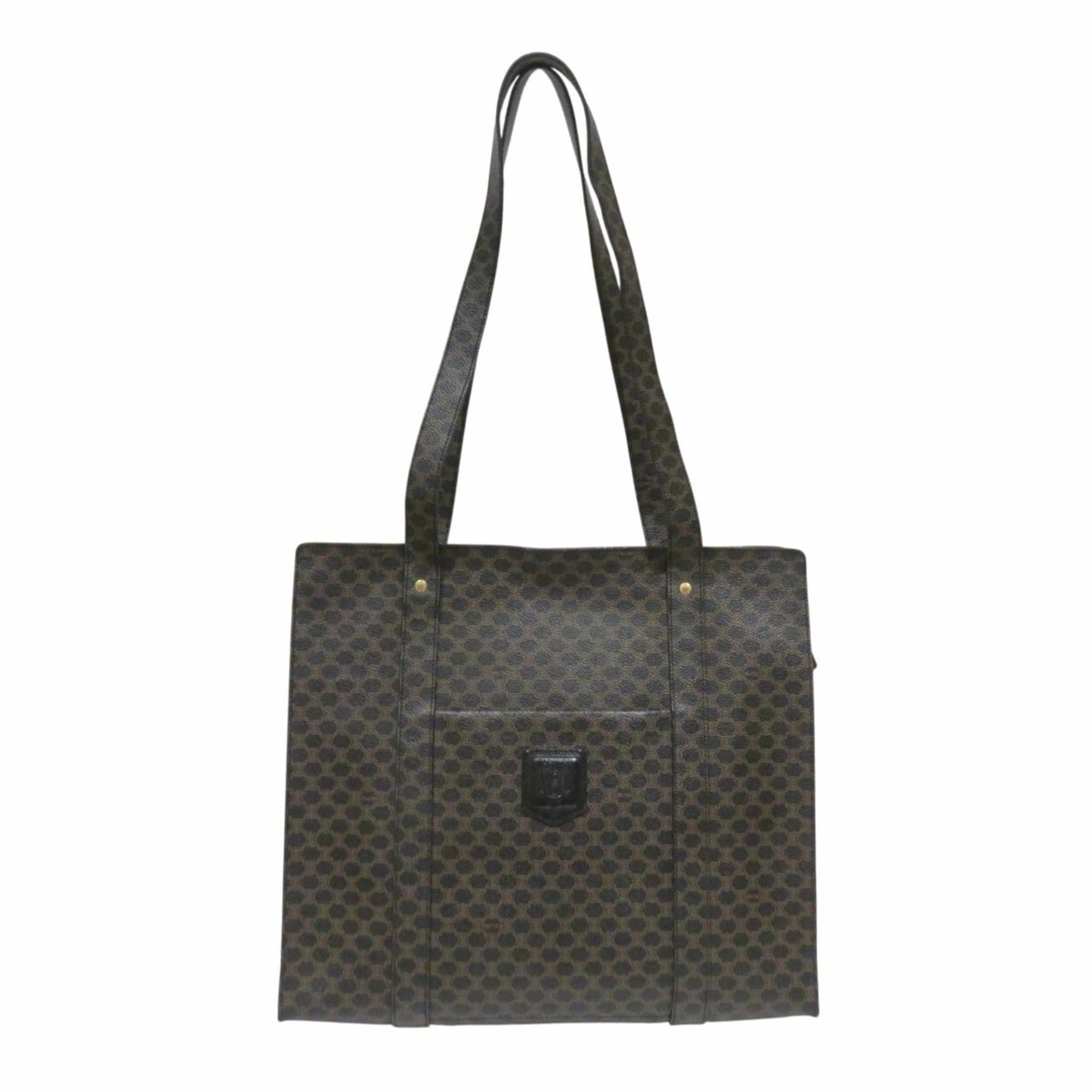 Celine Macadam Dark Brown Pvc Leather Tote Bag (Pre-Owned)