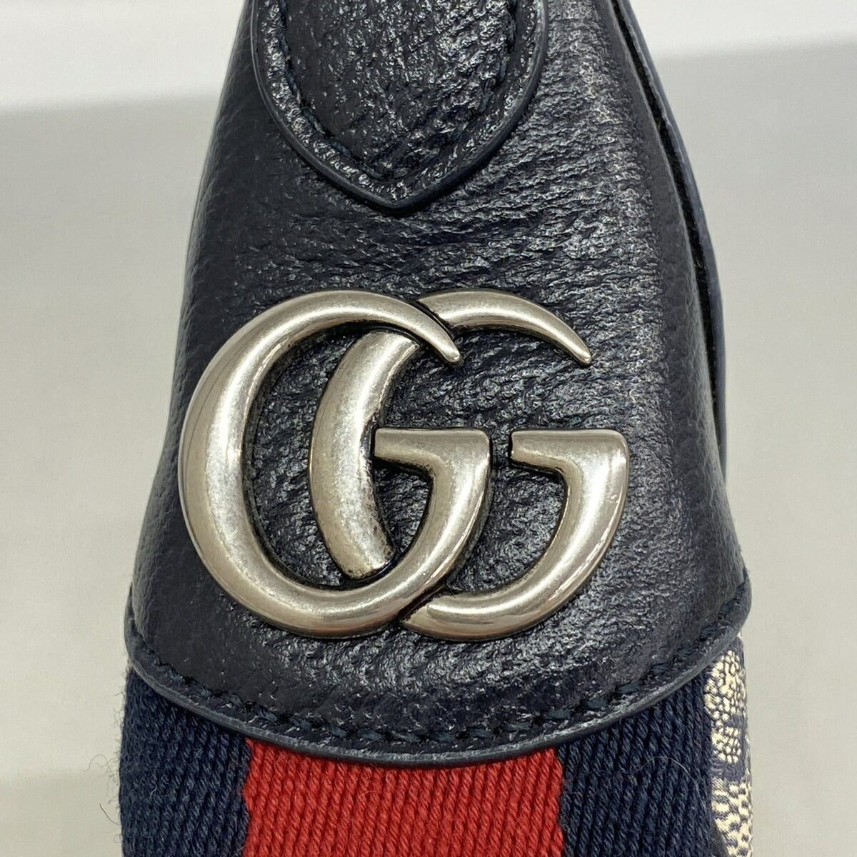 Gucci Beige Navy Pvc Shoulder Bag (Pre-Owned)