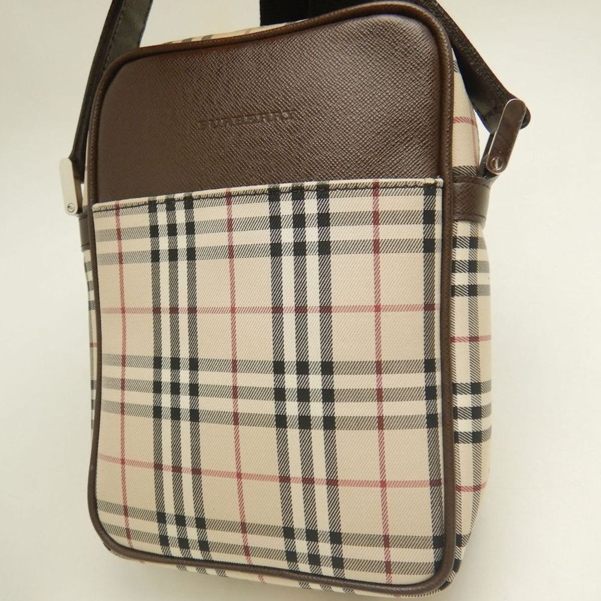 Burberry Brown Canvas Leather Shoulder Bag (Pre-Owned)