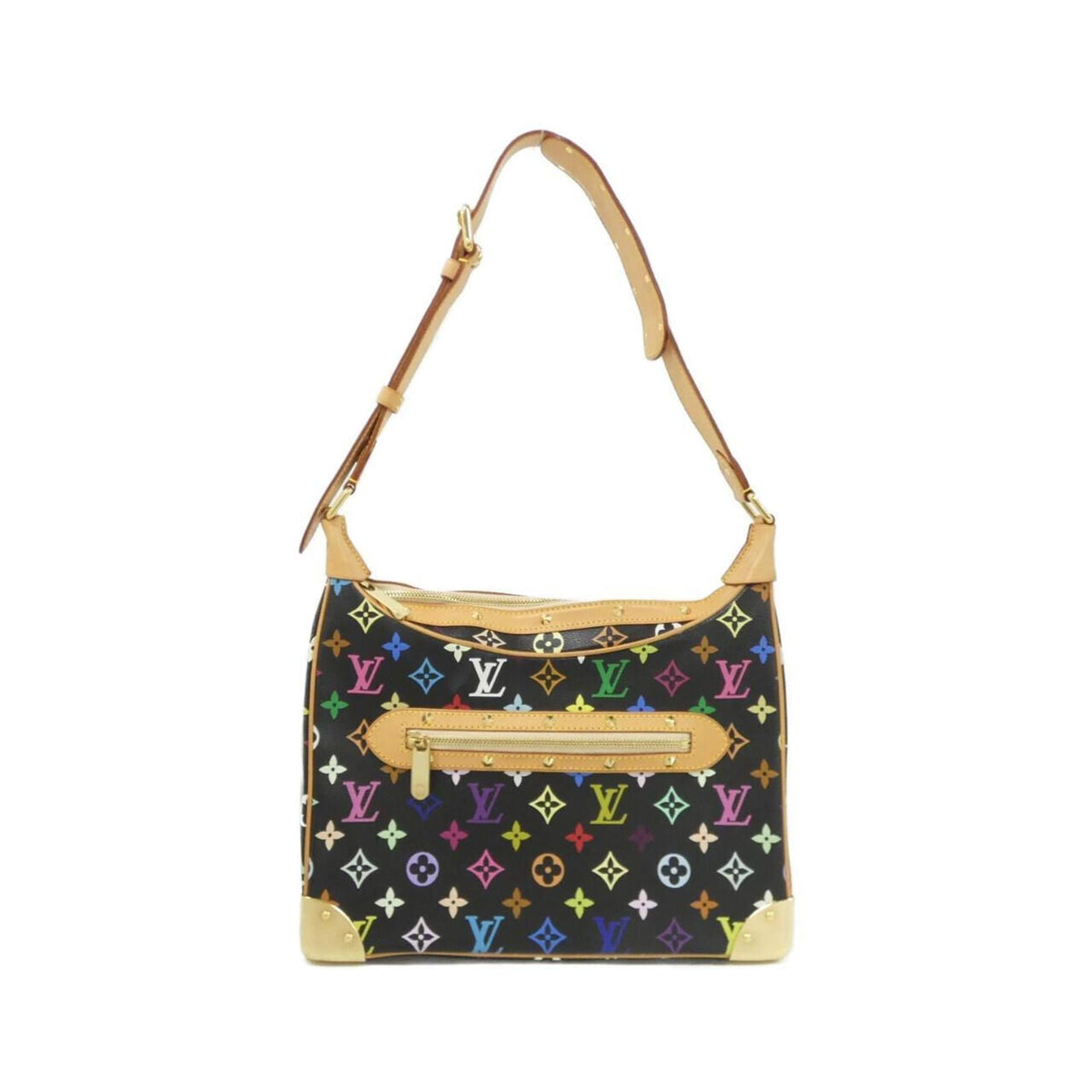 Louis Vuitton Black Multi-Color Coated Canvas Shoulder Bag (Pre-Owned)